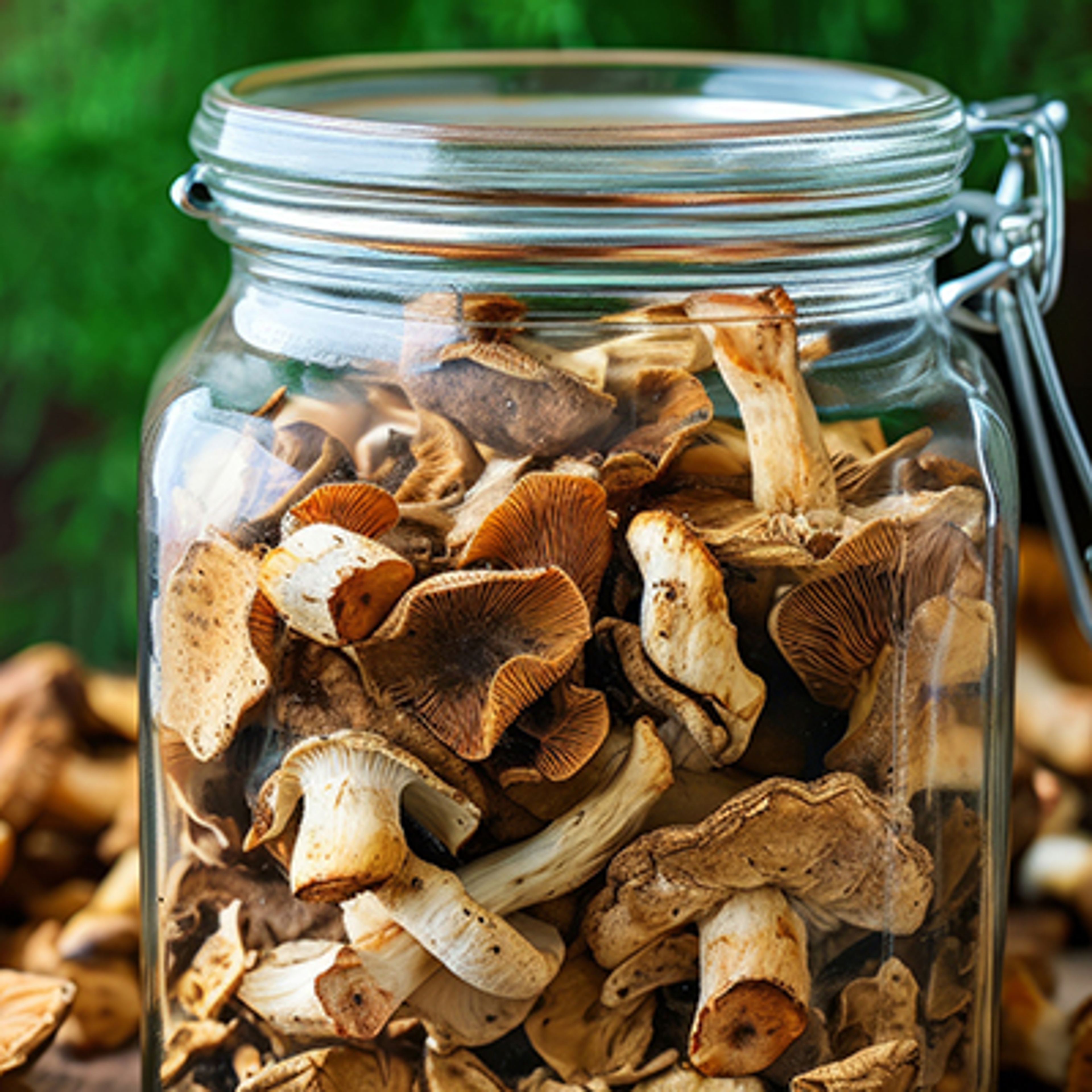 Dried Porcini Mushrooms in a Storage Jar: A Delicious and Convenient Way to Store Dried Porcini Mushrooms in a Resealable Jar for Long Term Storage