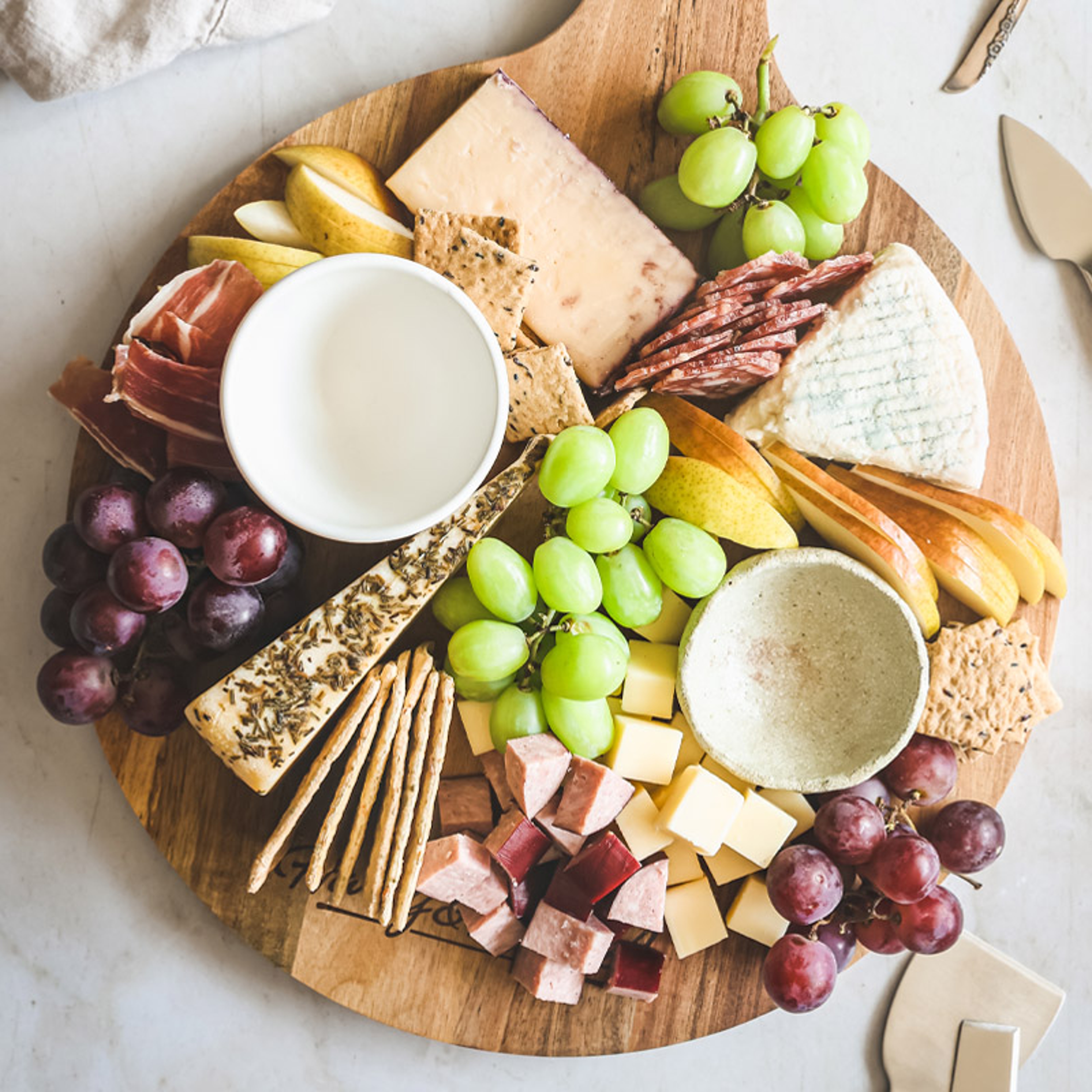 creating charcuterie board step