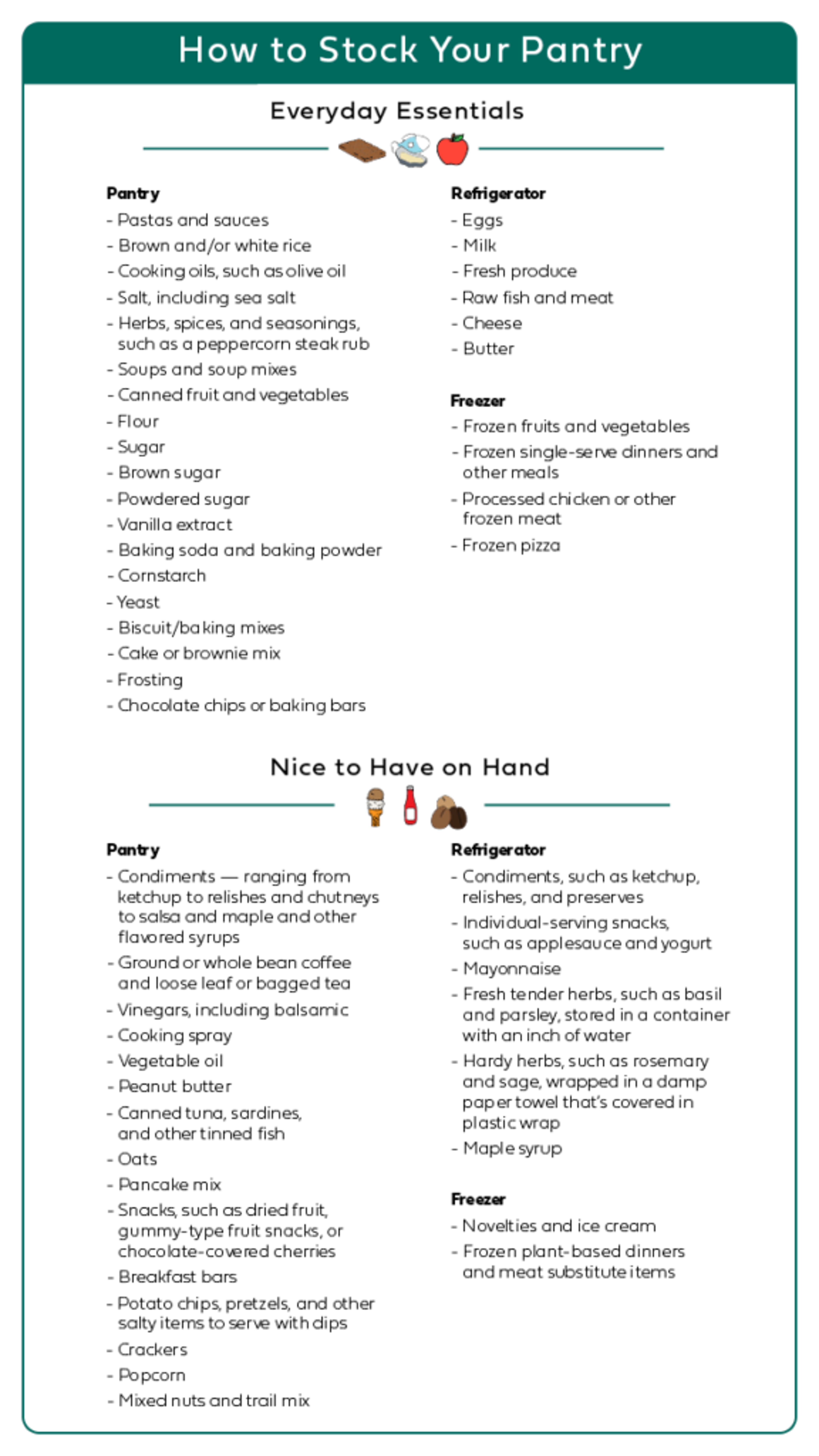 how to stock a pantry vertical infographic x