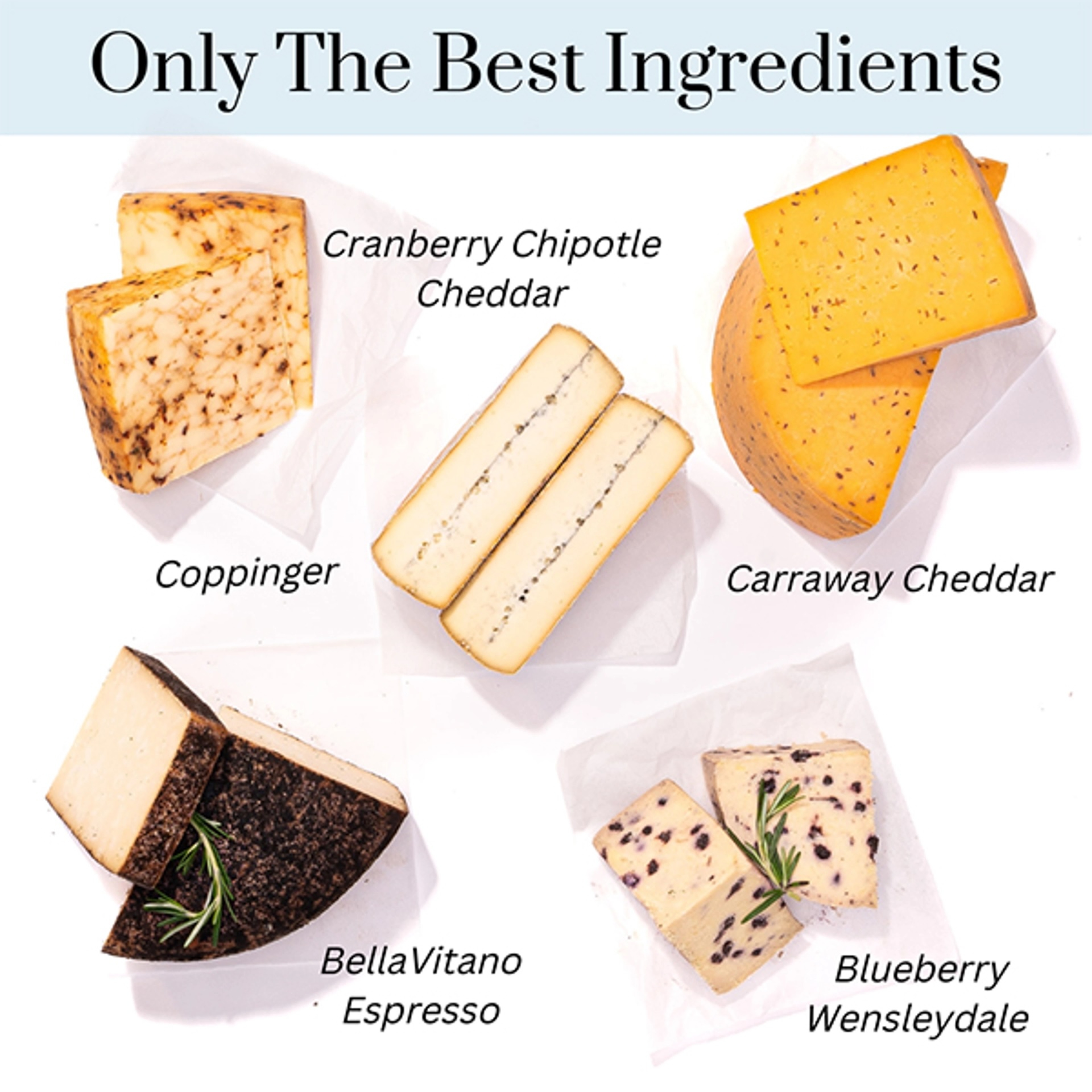 Infographic of cheese for charcuterie board.