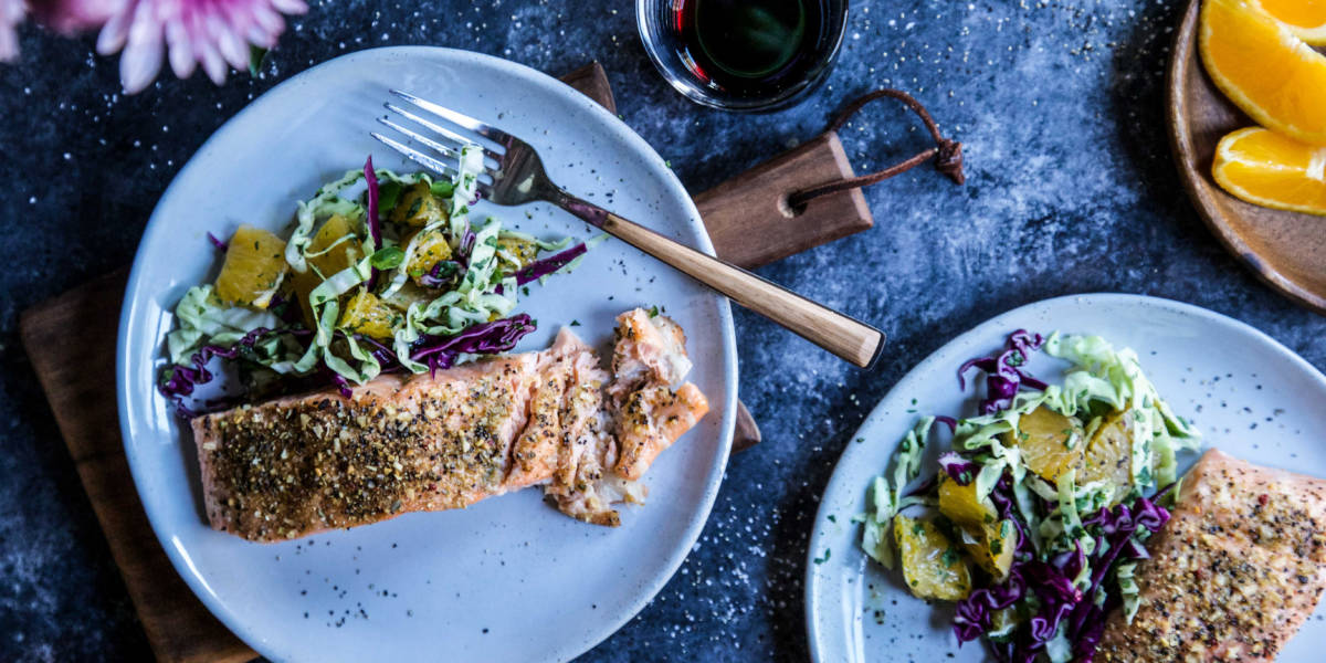 Roasted Salmon with Citrus Slaw | The Table by Harry & David