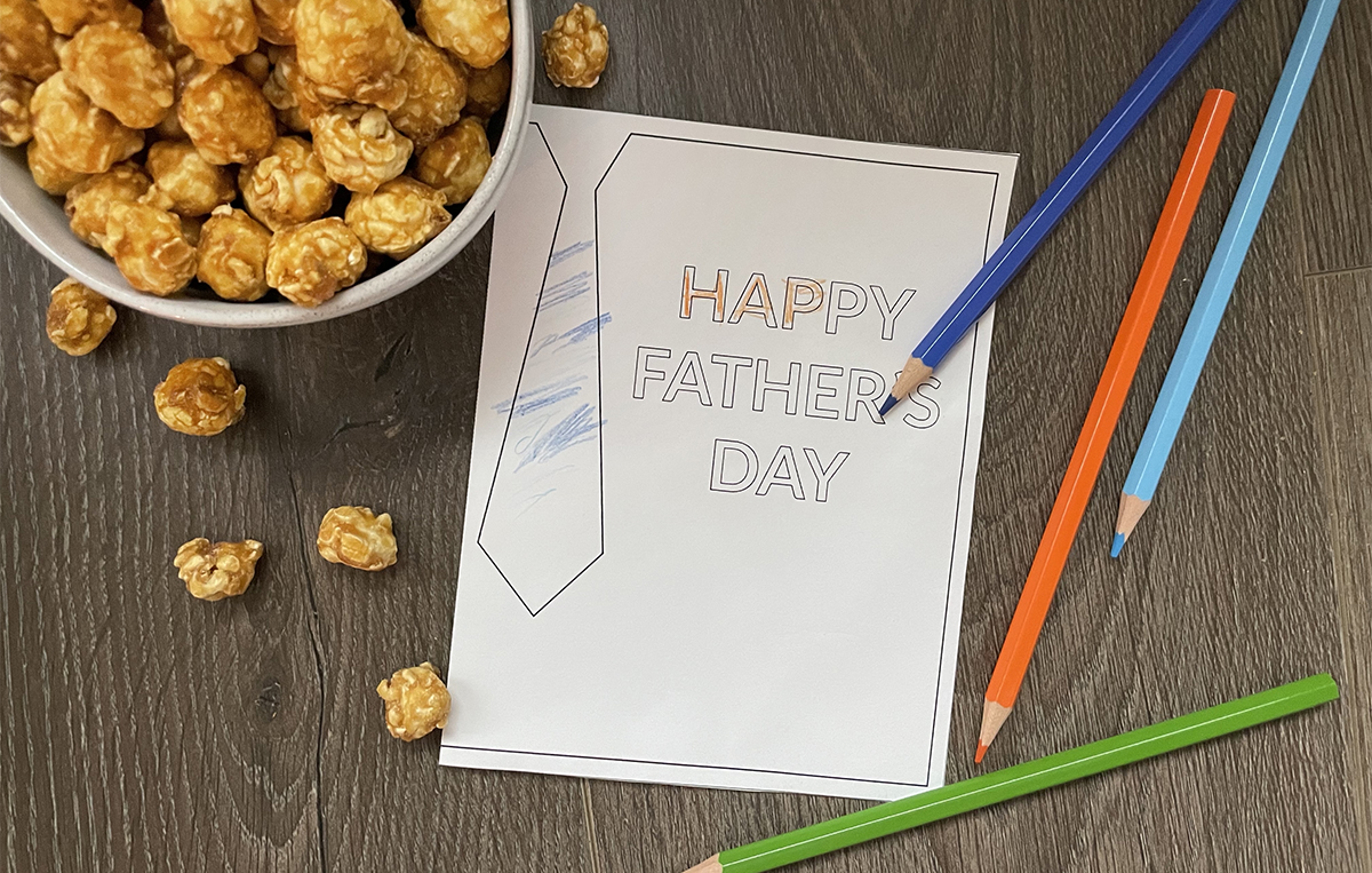 printed and colored fathers day card