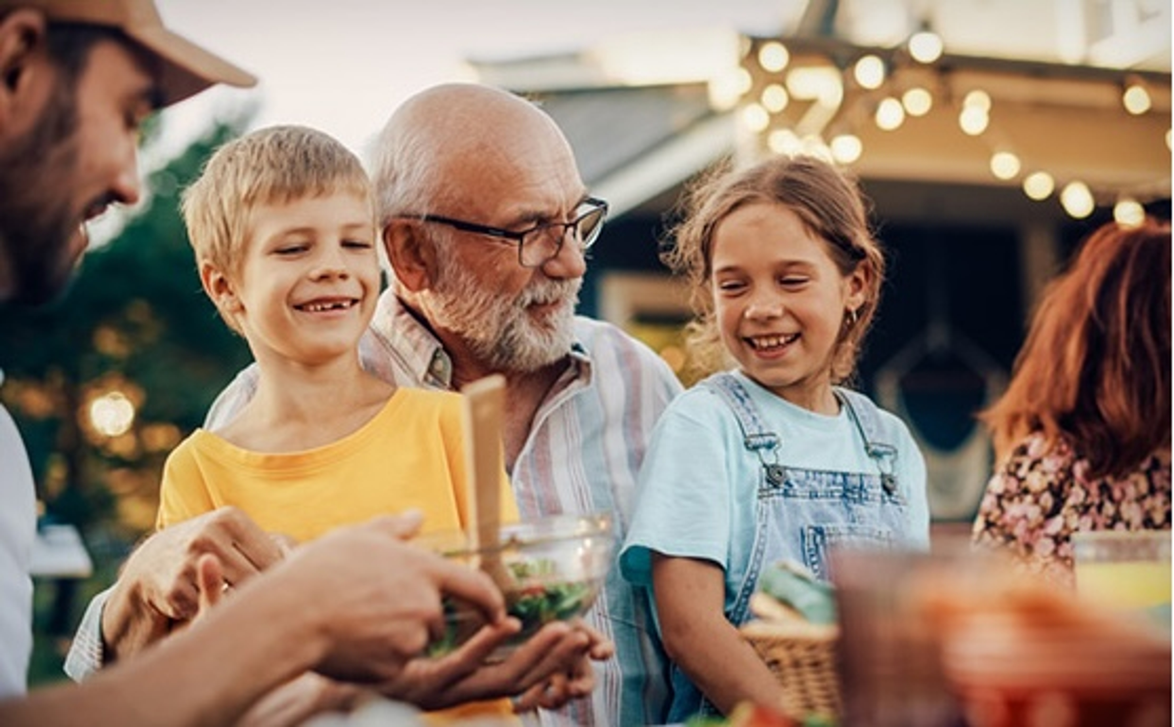 grandpa with grandkids photo