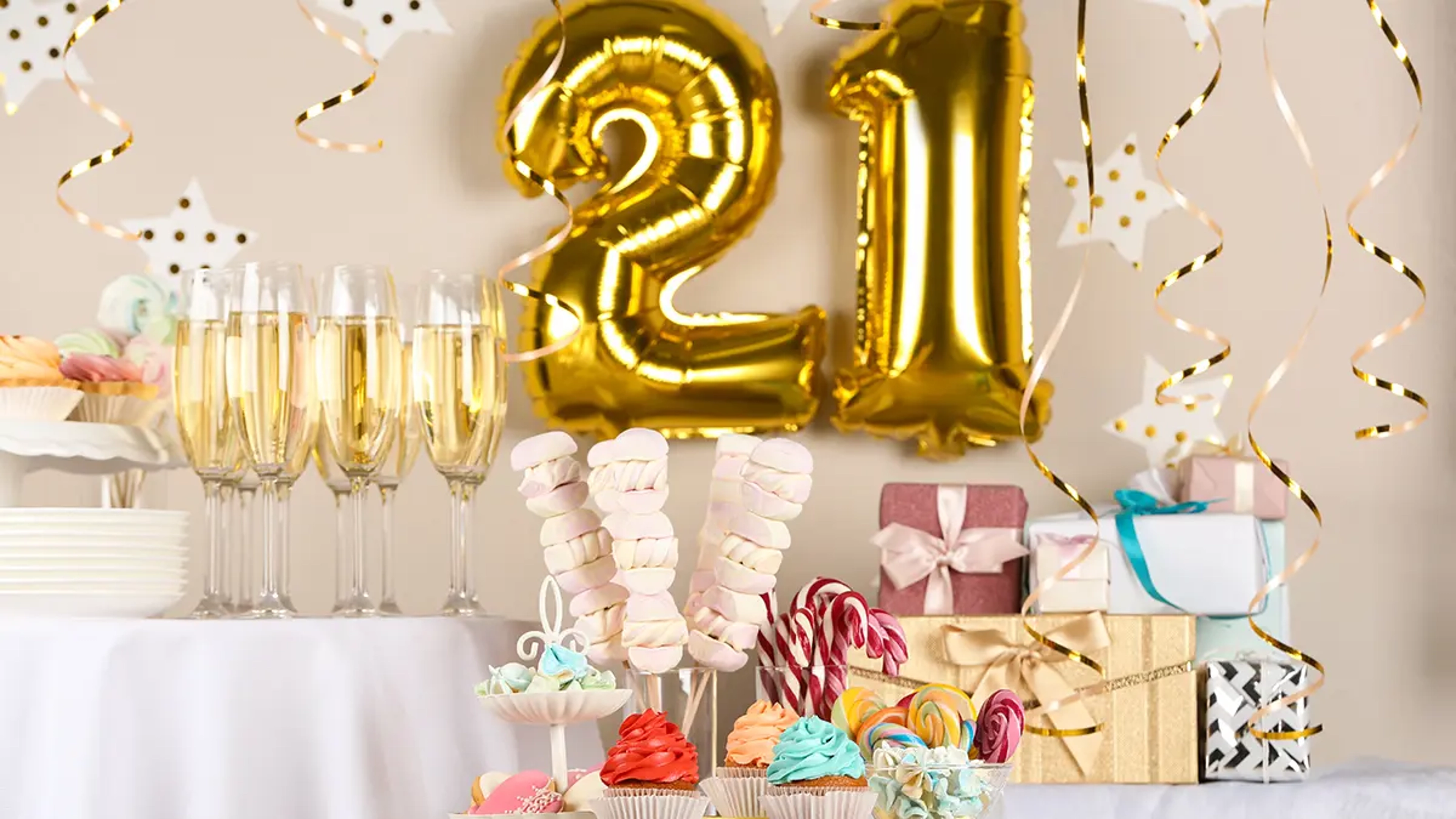 milestone birthdays st birthday balloons champagne flutes