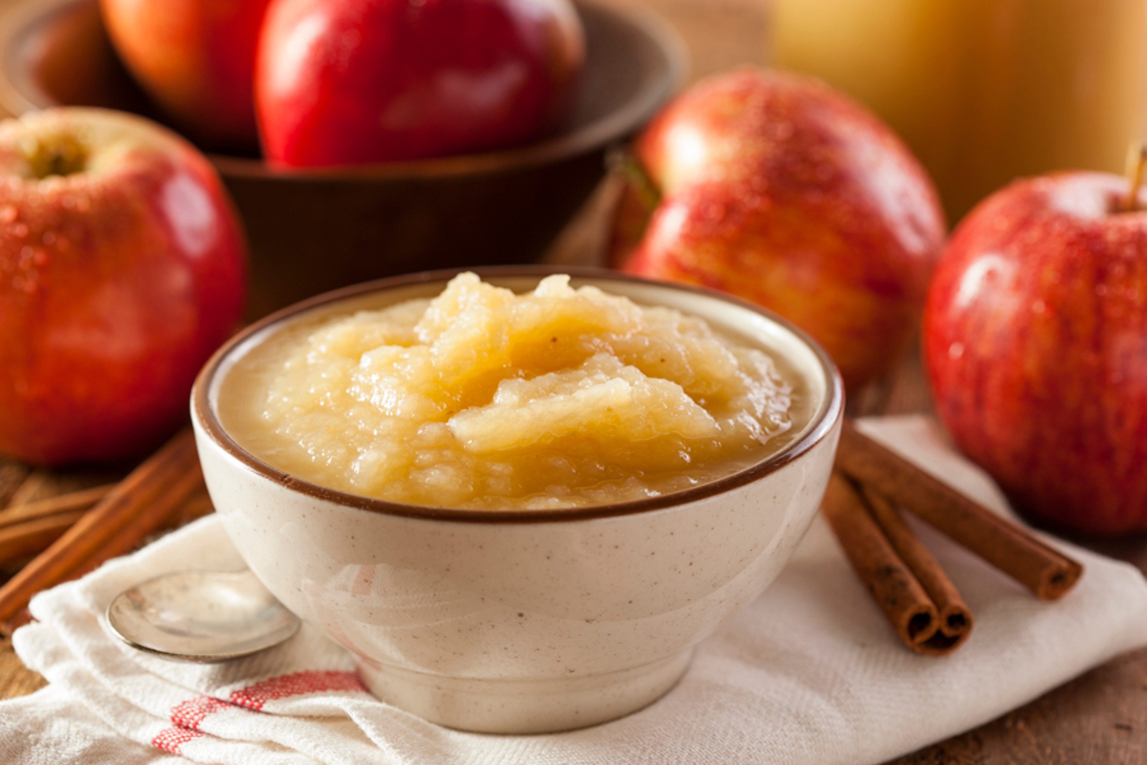 Article Cards Featured Image Healthy Organic Applesauce with Cinnamon in a Bowl