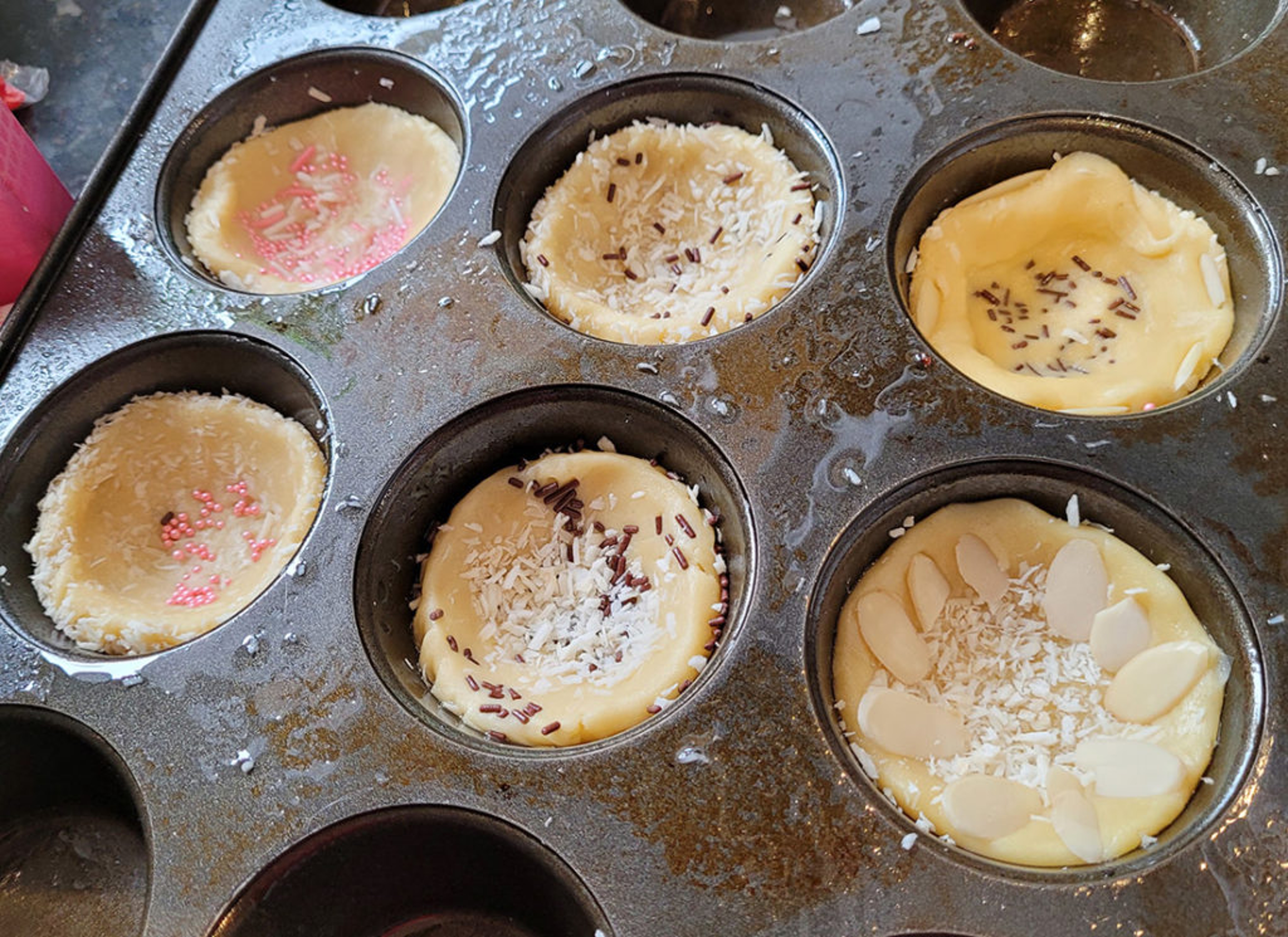 easter cookie decorating tips muffin tin with pressed cookie dough