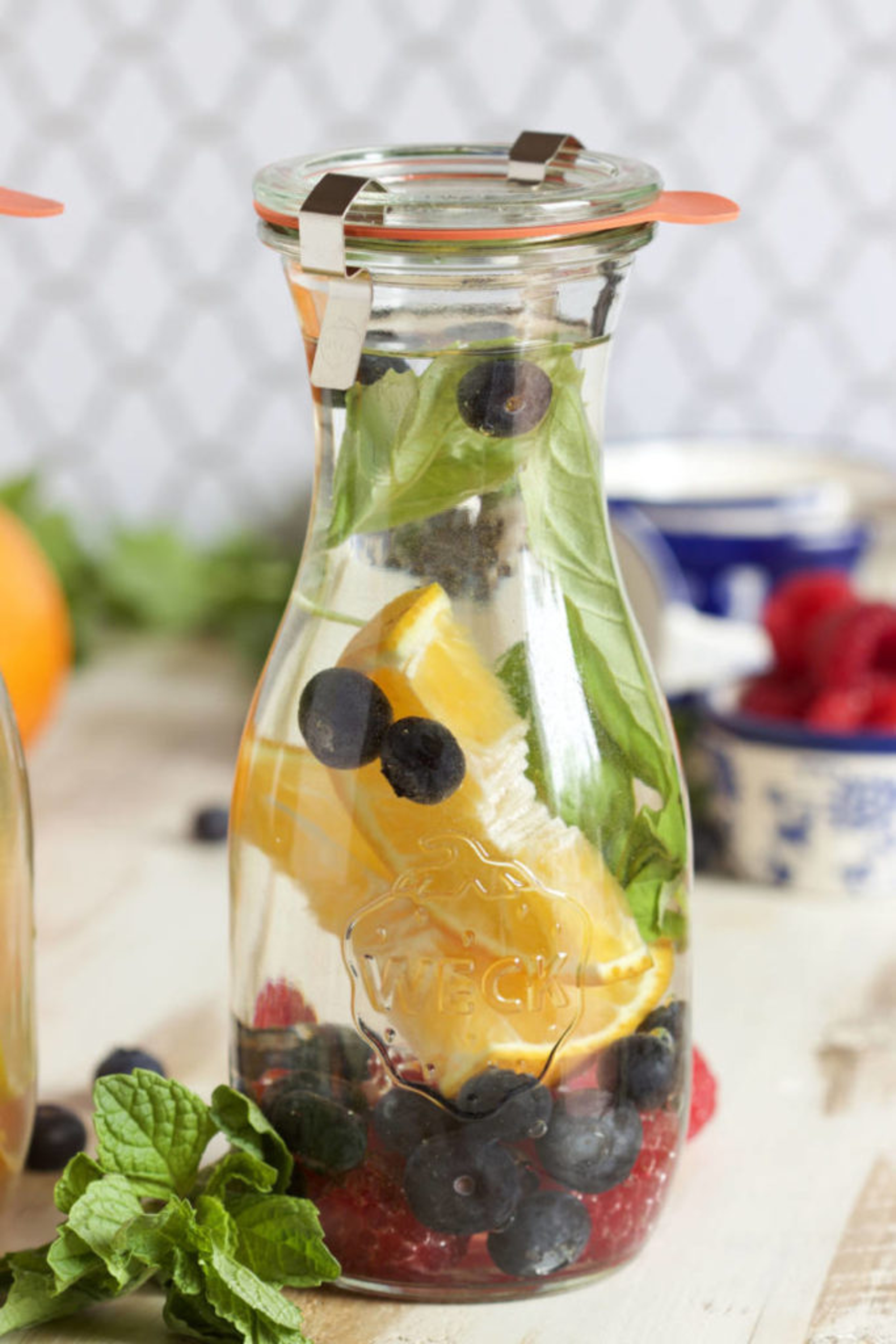 Fruit Infused Water honeybell basil