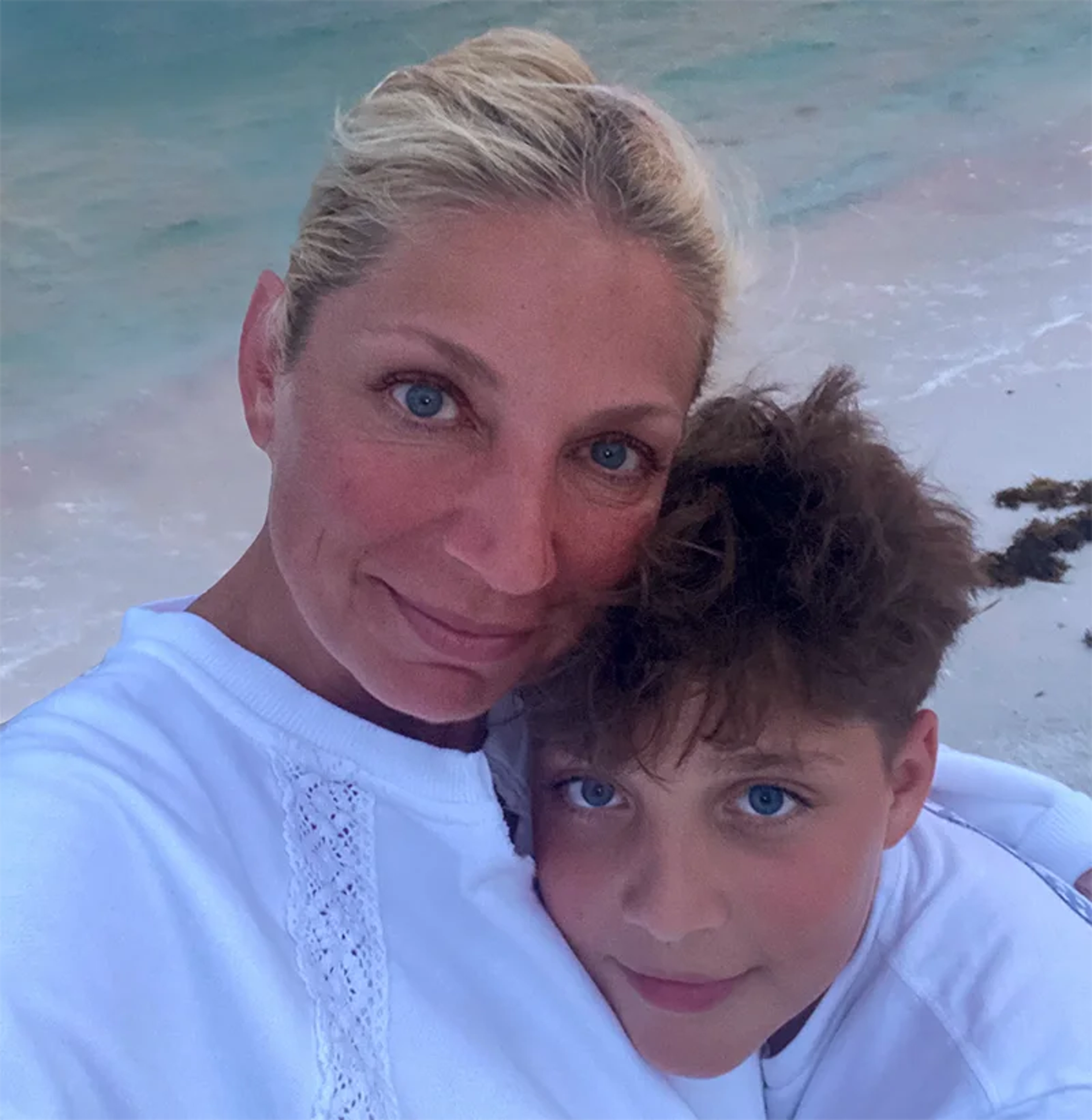 Amazing Mom February Megan Share with son at beach