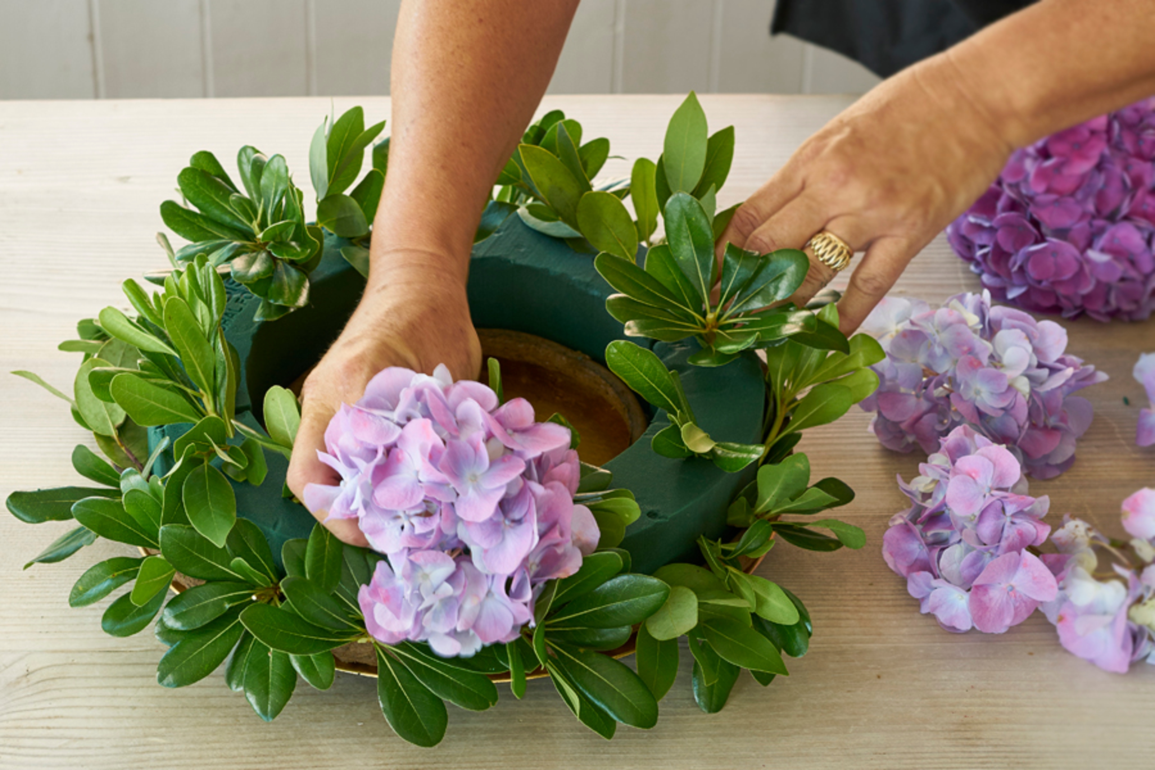 thanksgiving centerpiece ideas with Adding Hydrangeas