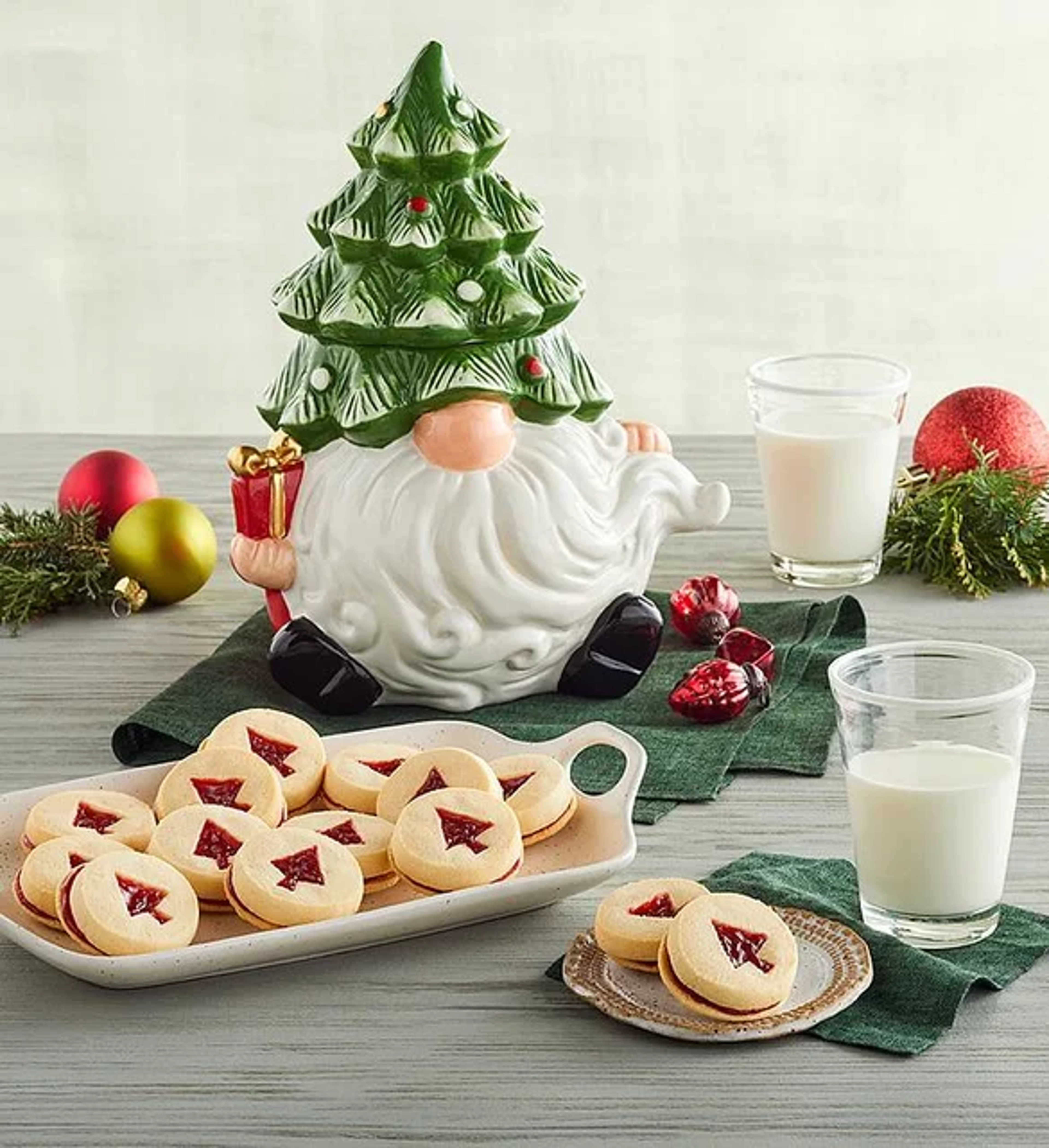 christmas decorations gnome cookie jar