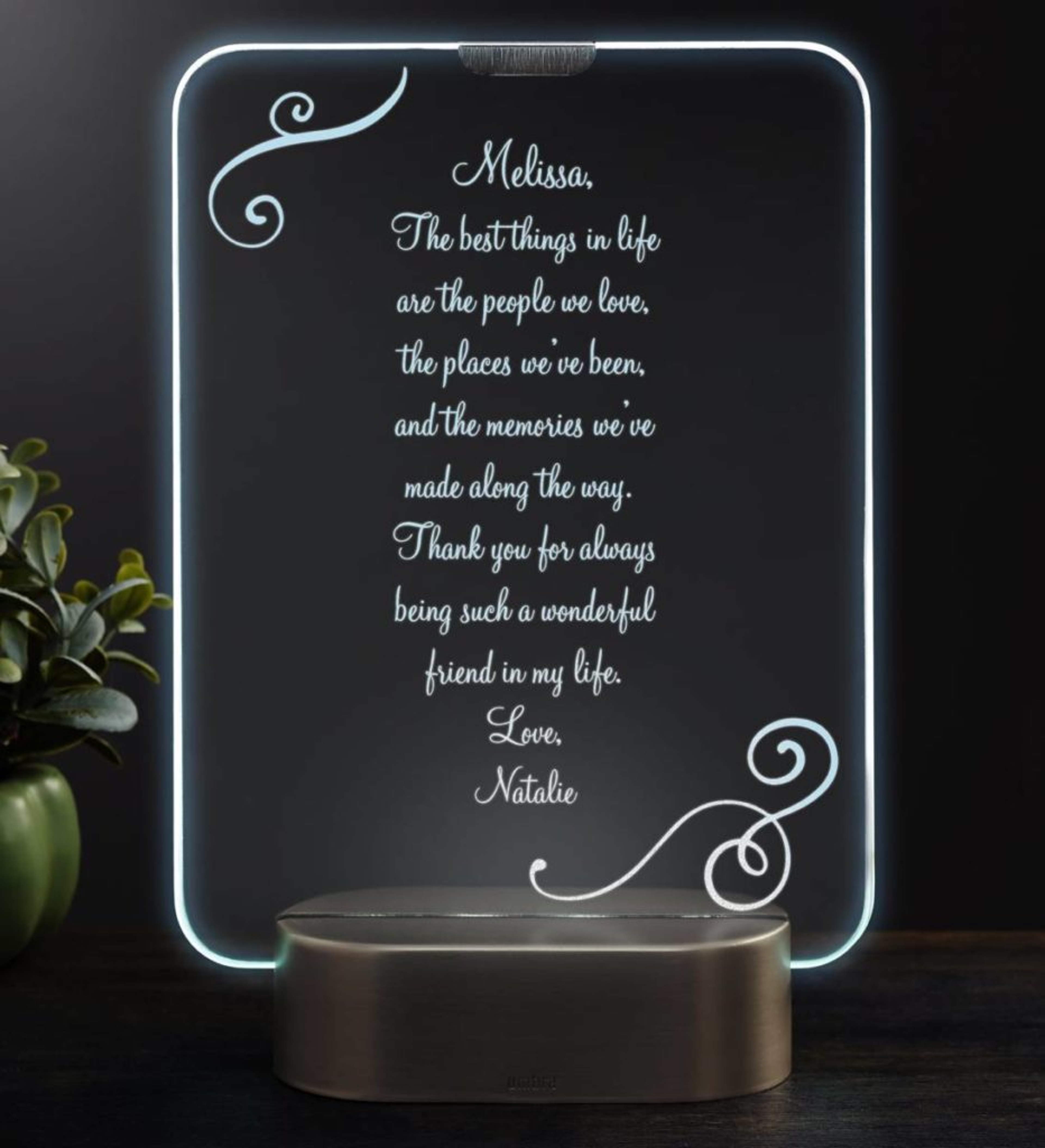 write your own personalized message LED glass keepsake x