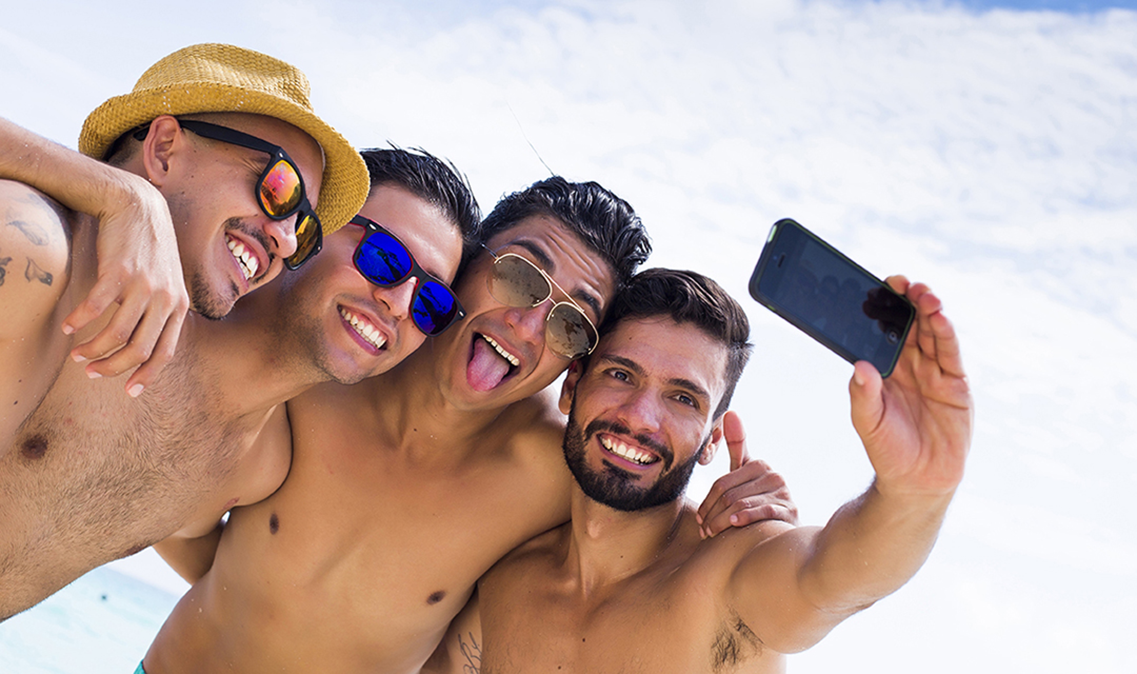 bachelor party image four guys taking a selfie