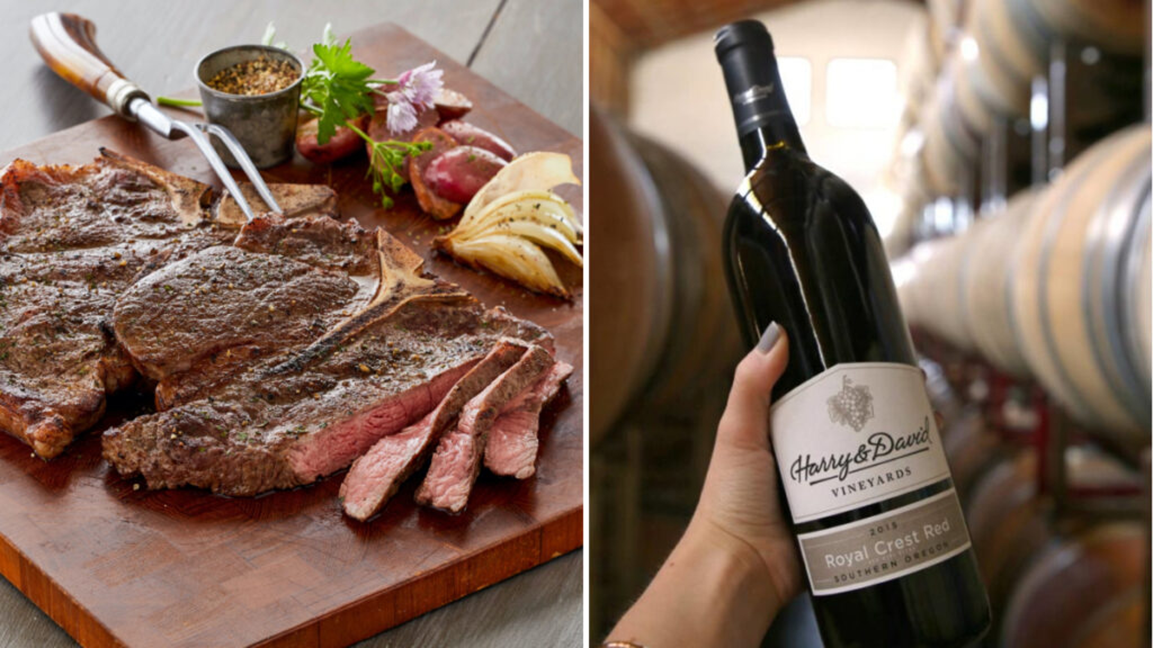 fall wine royal crest blend porterhouse steak