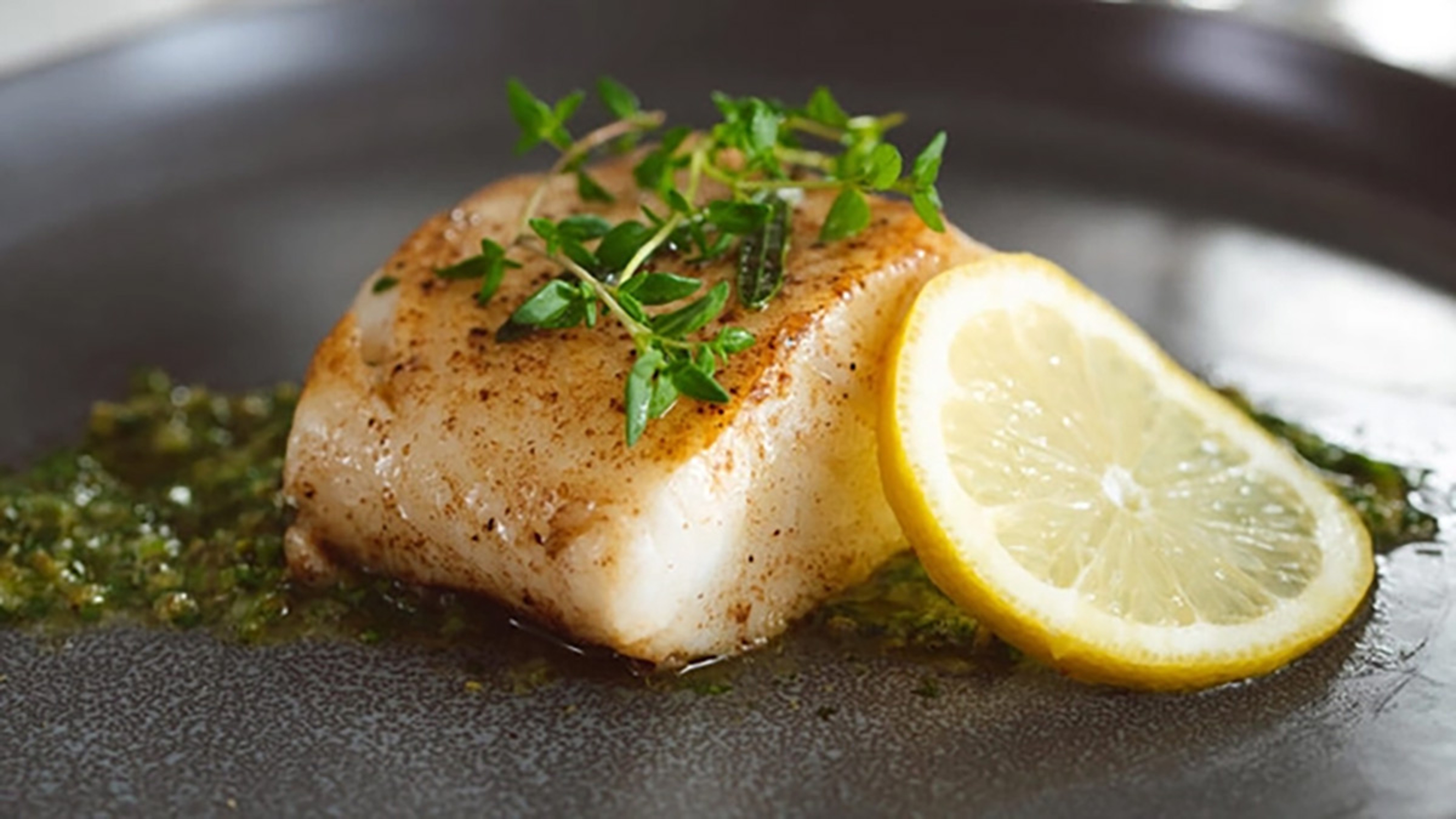 Chilean Seabass With Mint, Caper, Olive Relish