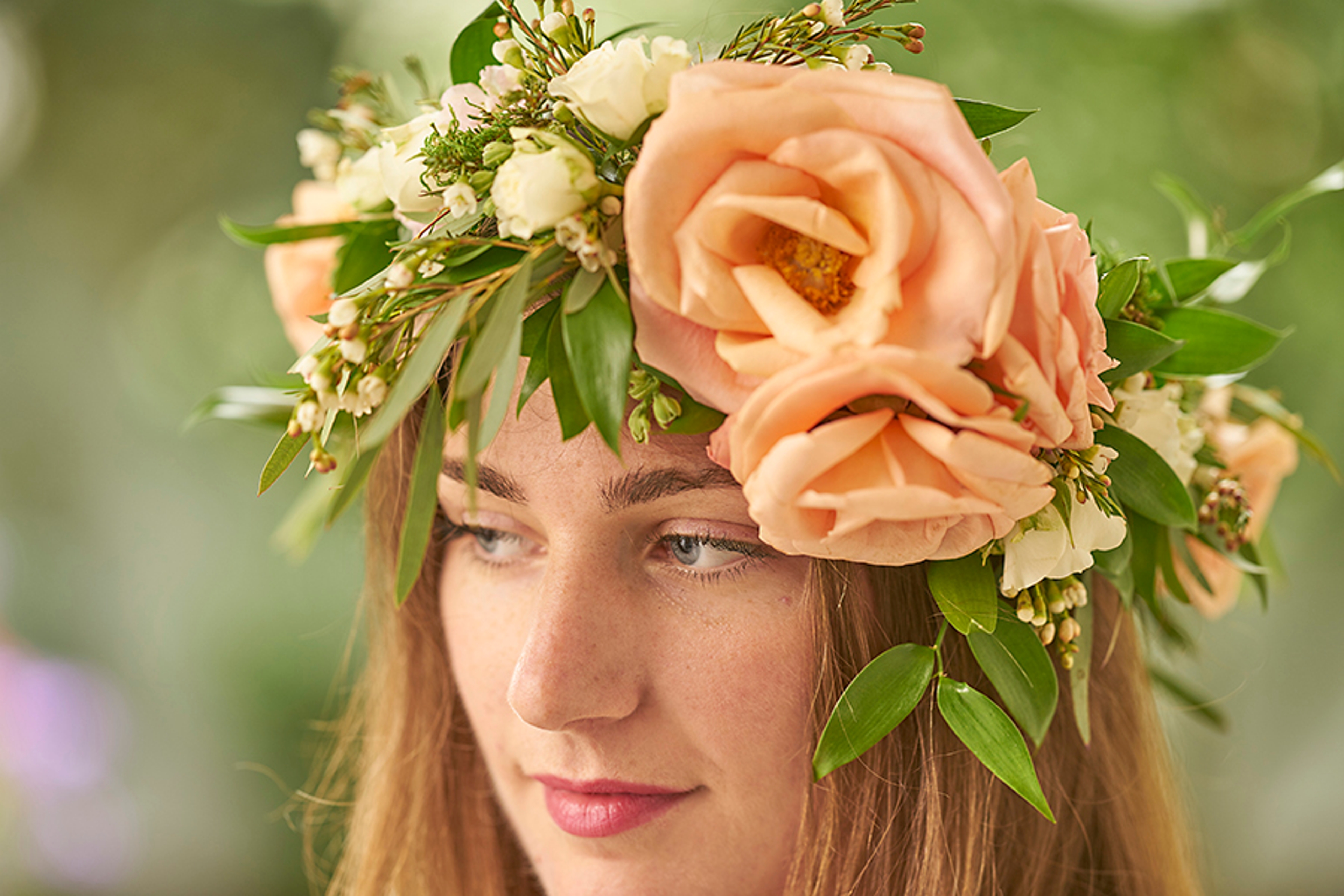 carly flower crown close up