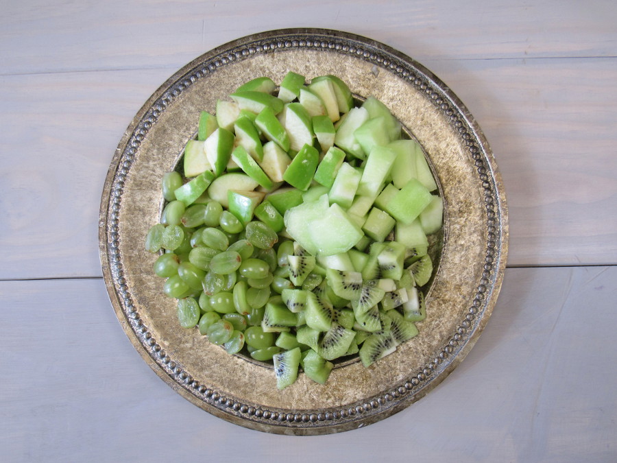 green fruit tray