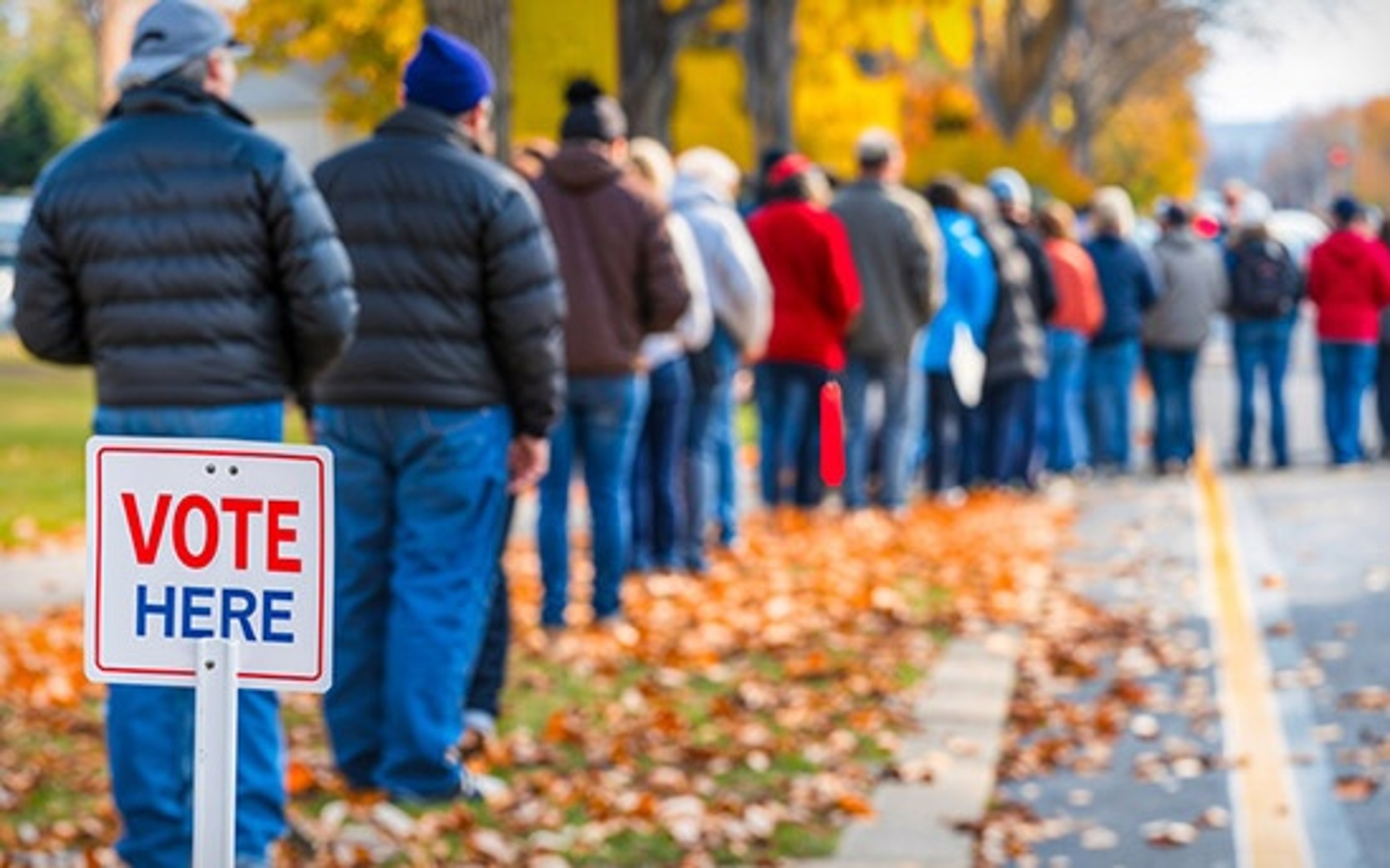 voting ritual standing in line