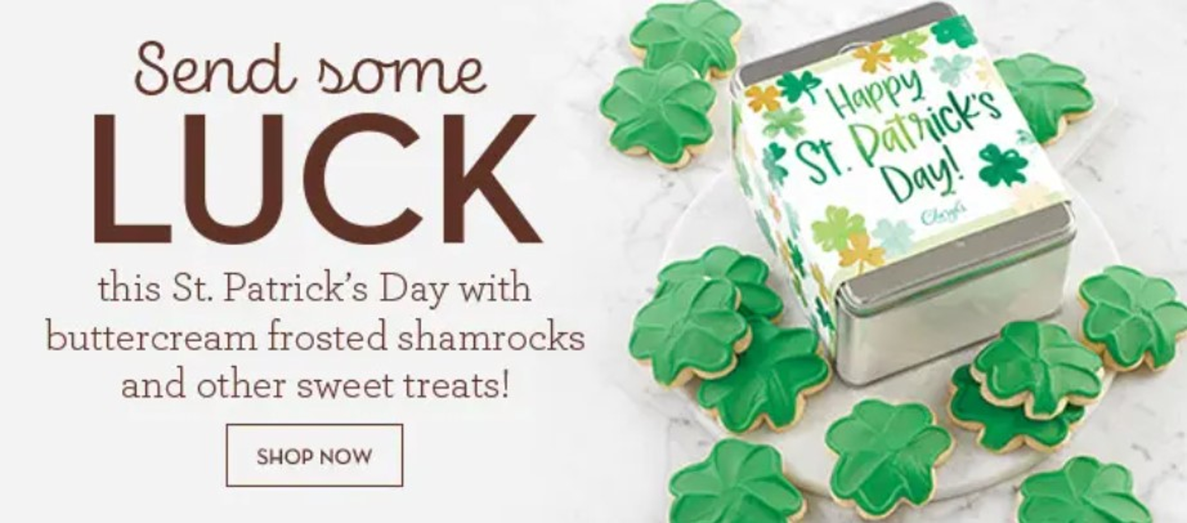 shop button st patricks day cookies ad