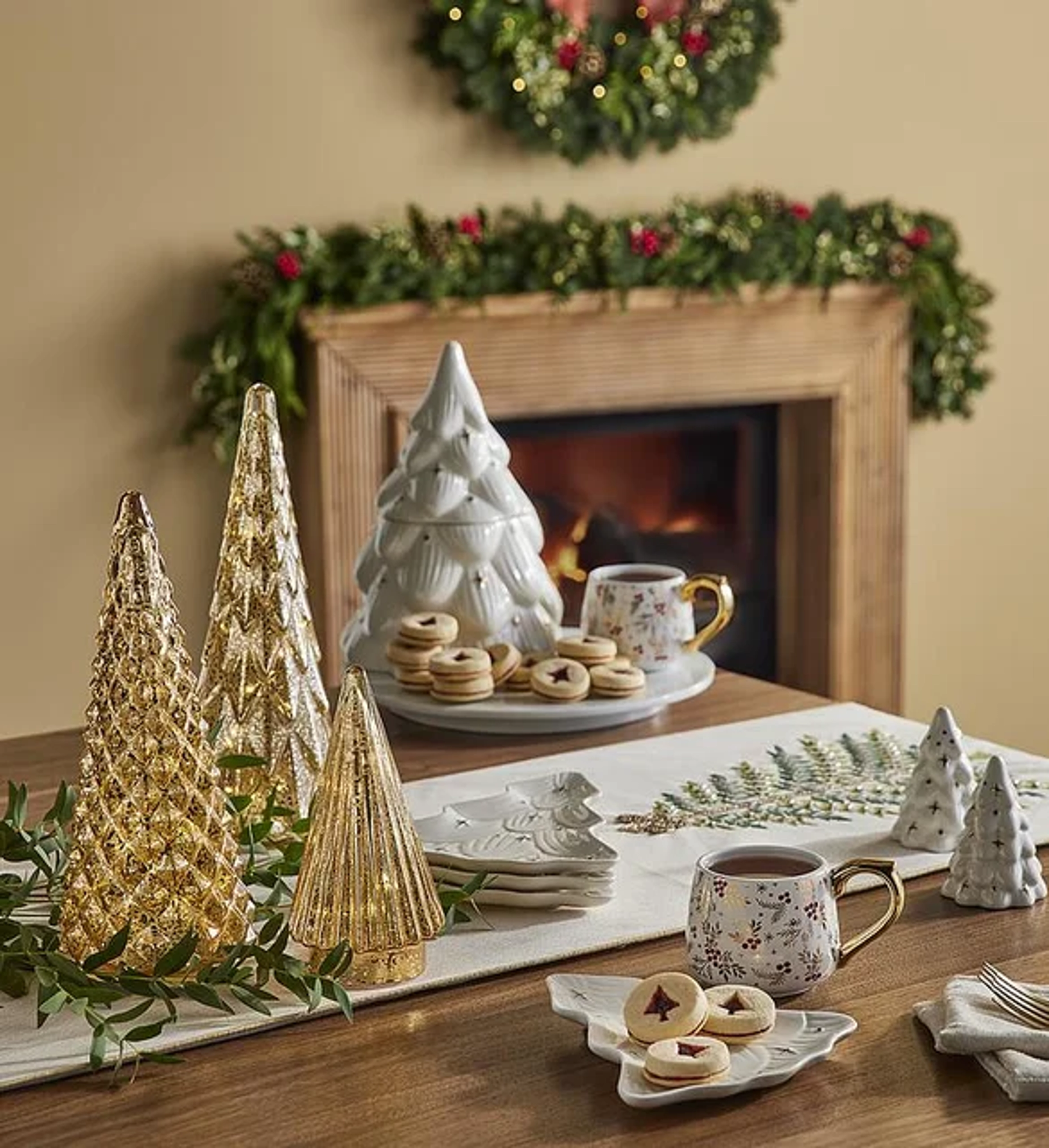 christmas decorations holiday lighted glass trees