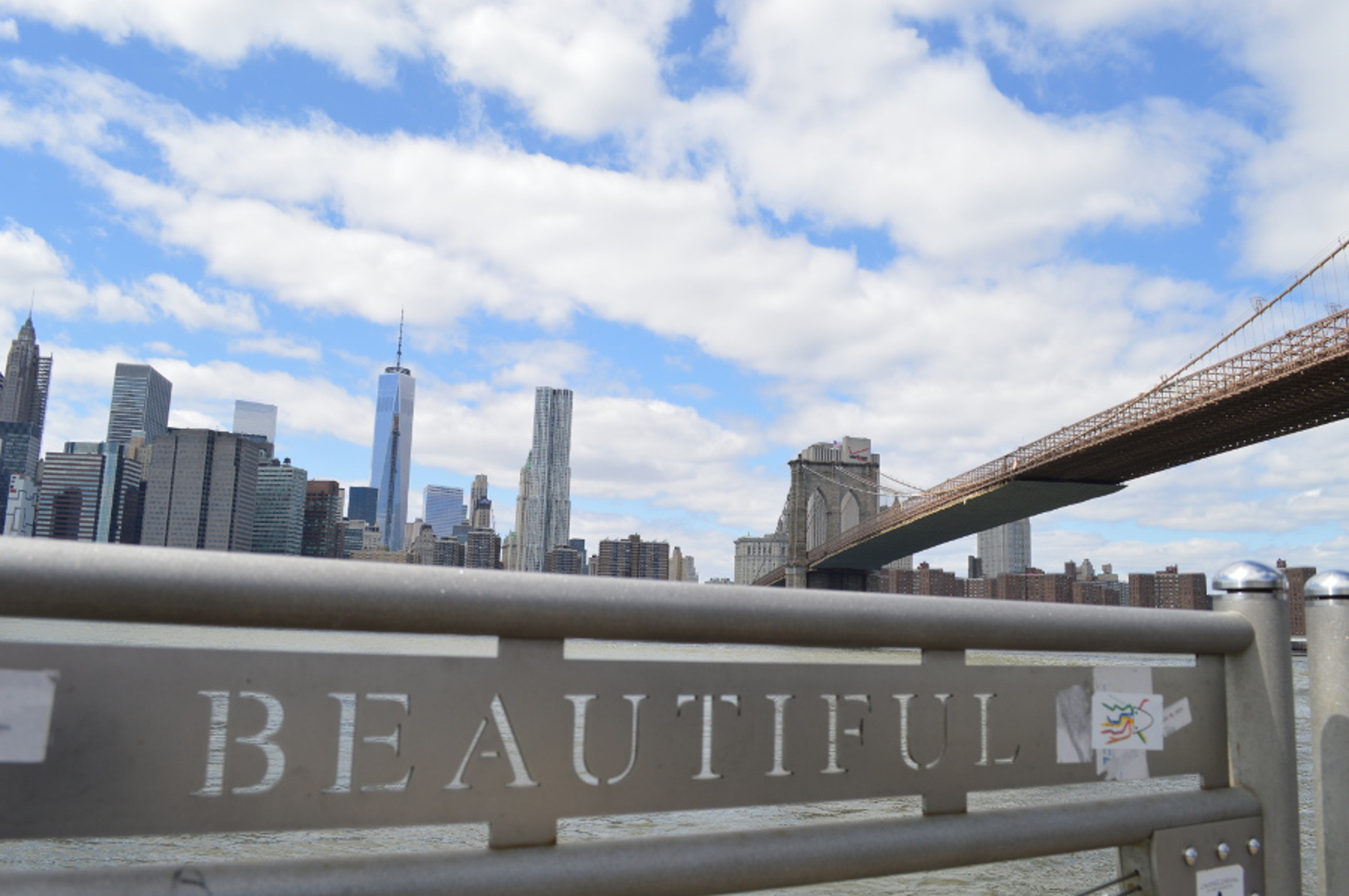 beautiful nyc skyline blue sky