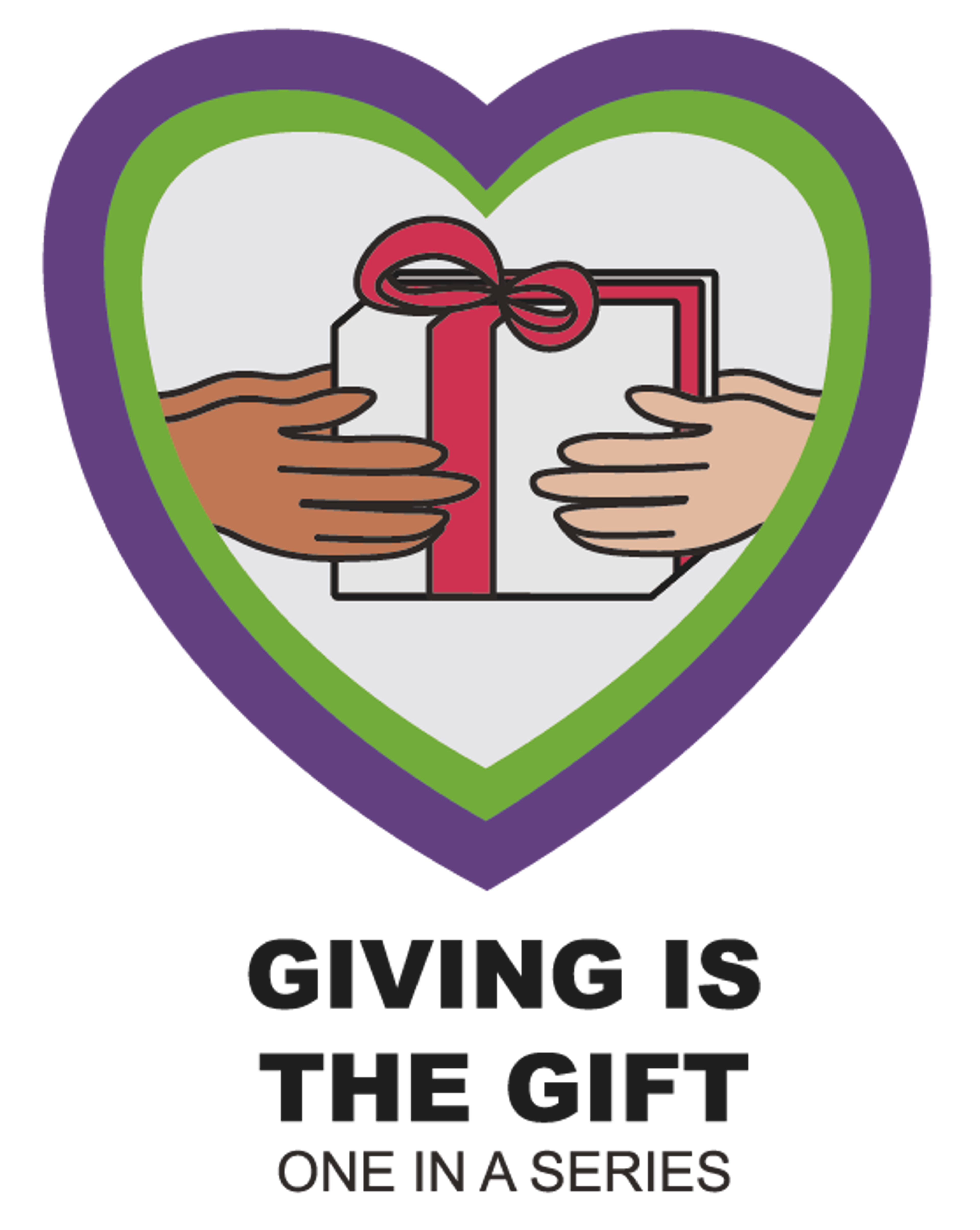 a graphic for the giving is the gift content series