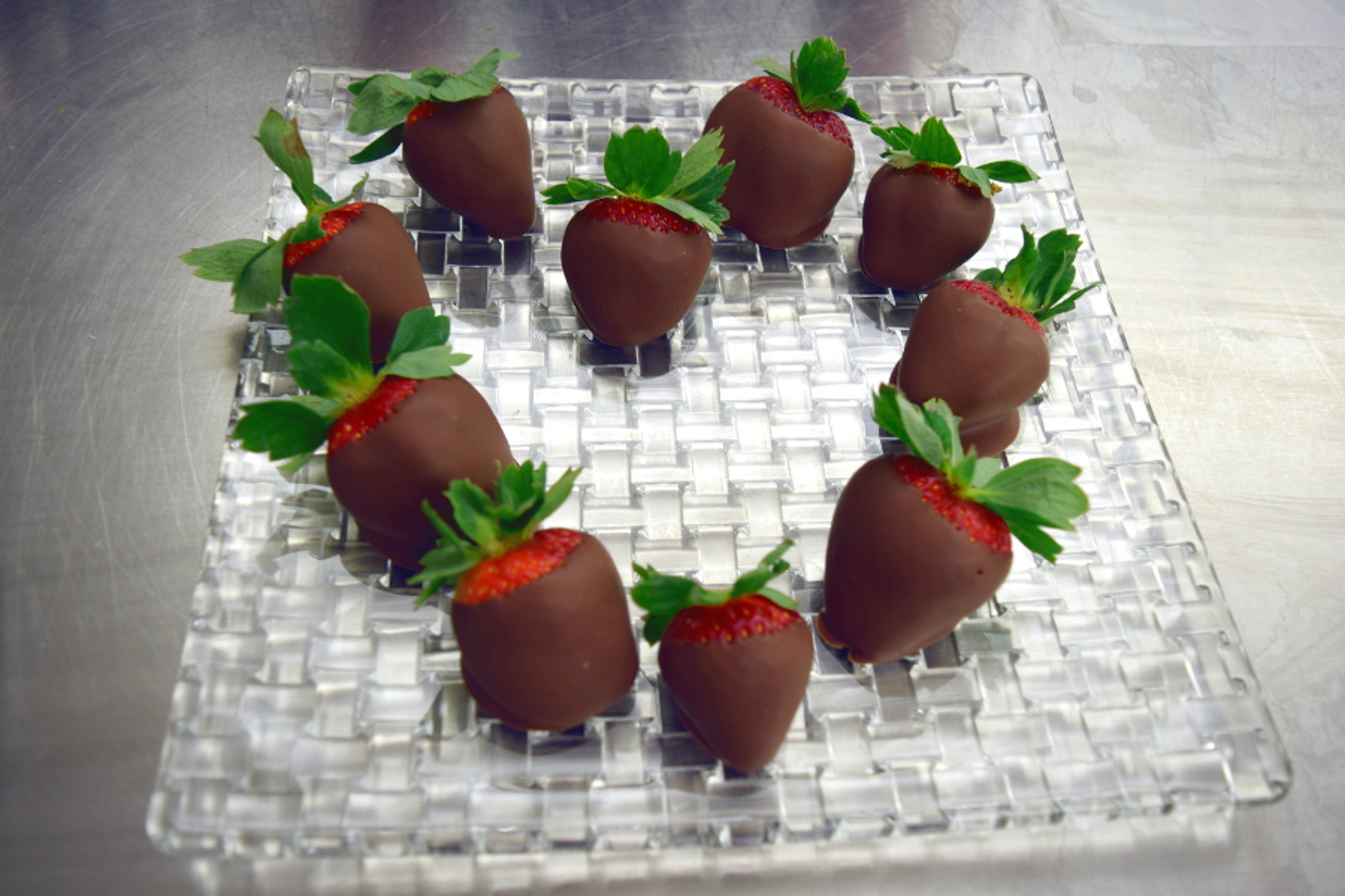 chocolate covered strawberries heart shaped