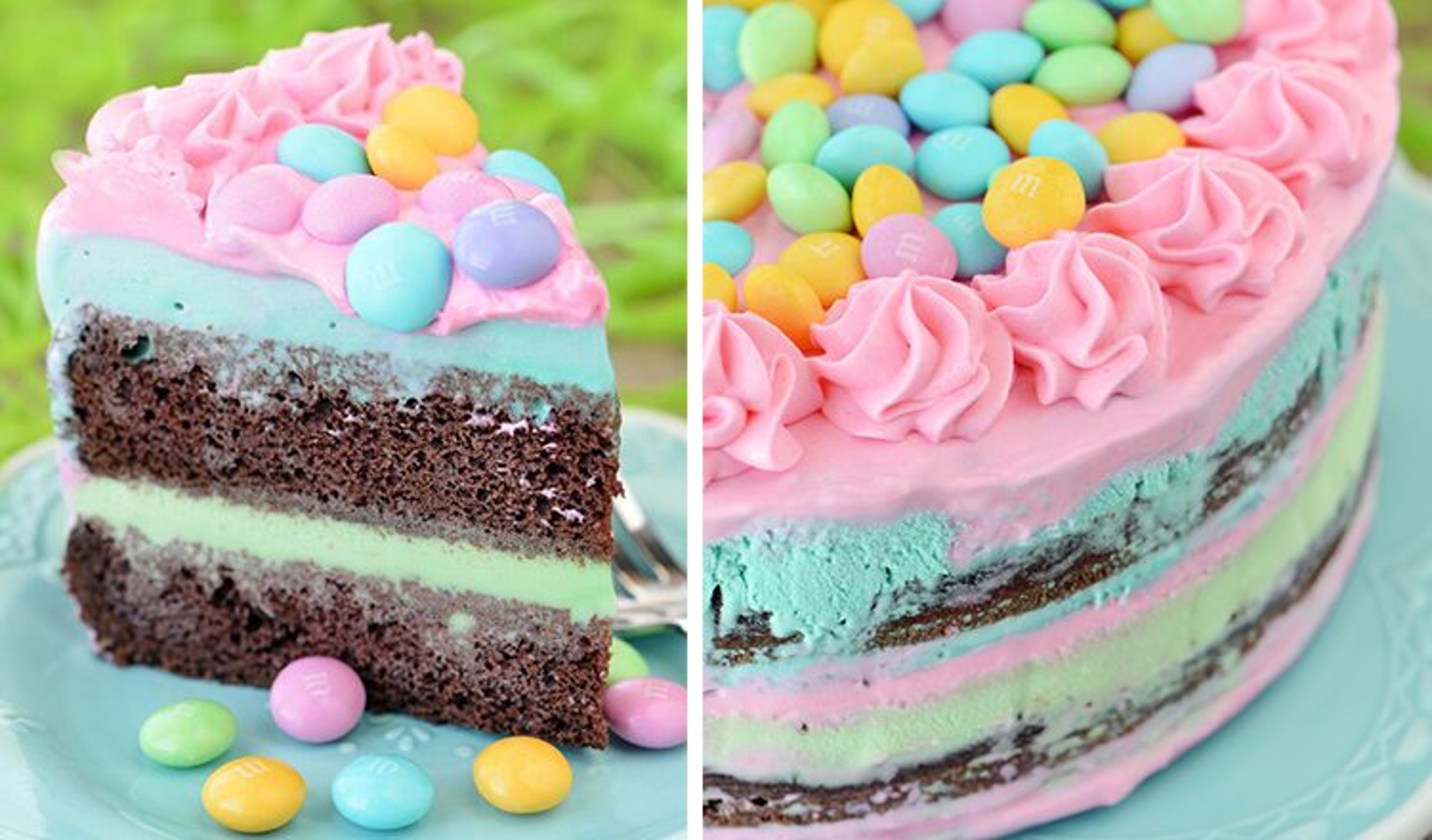 M&M Ice Cream Cake