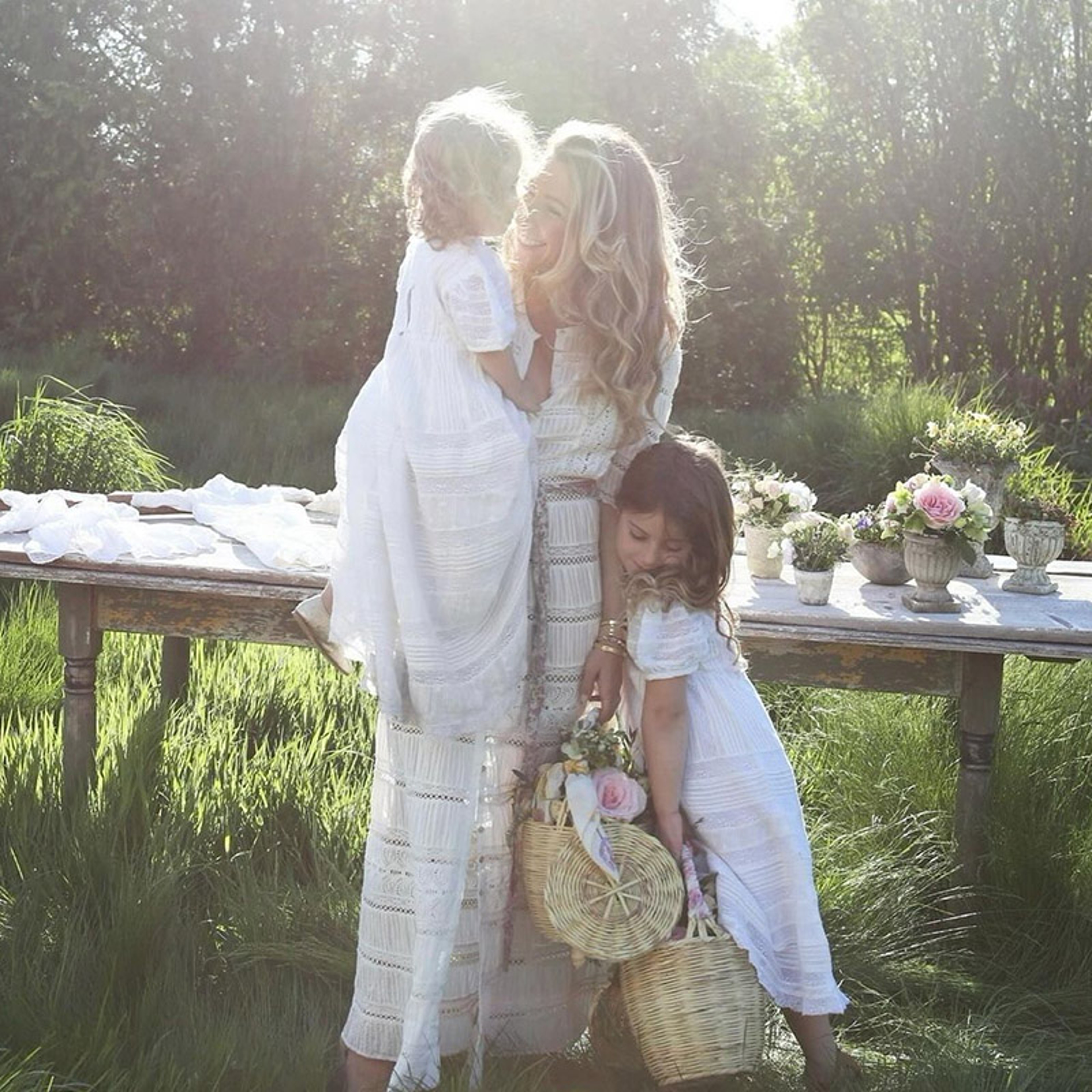 rebecca hessel cohen outdoors with daughters