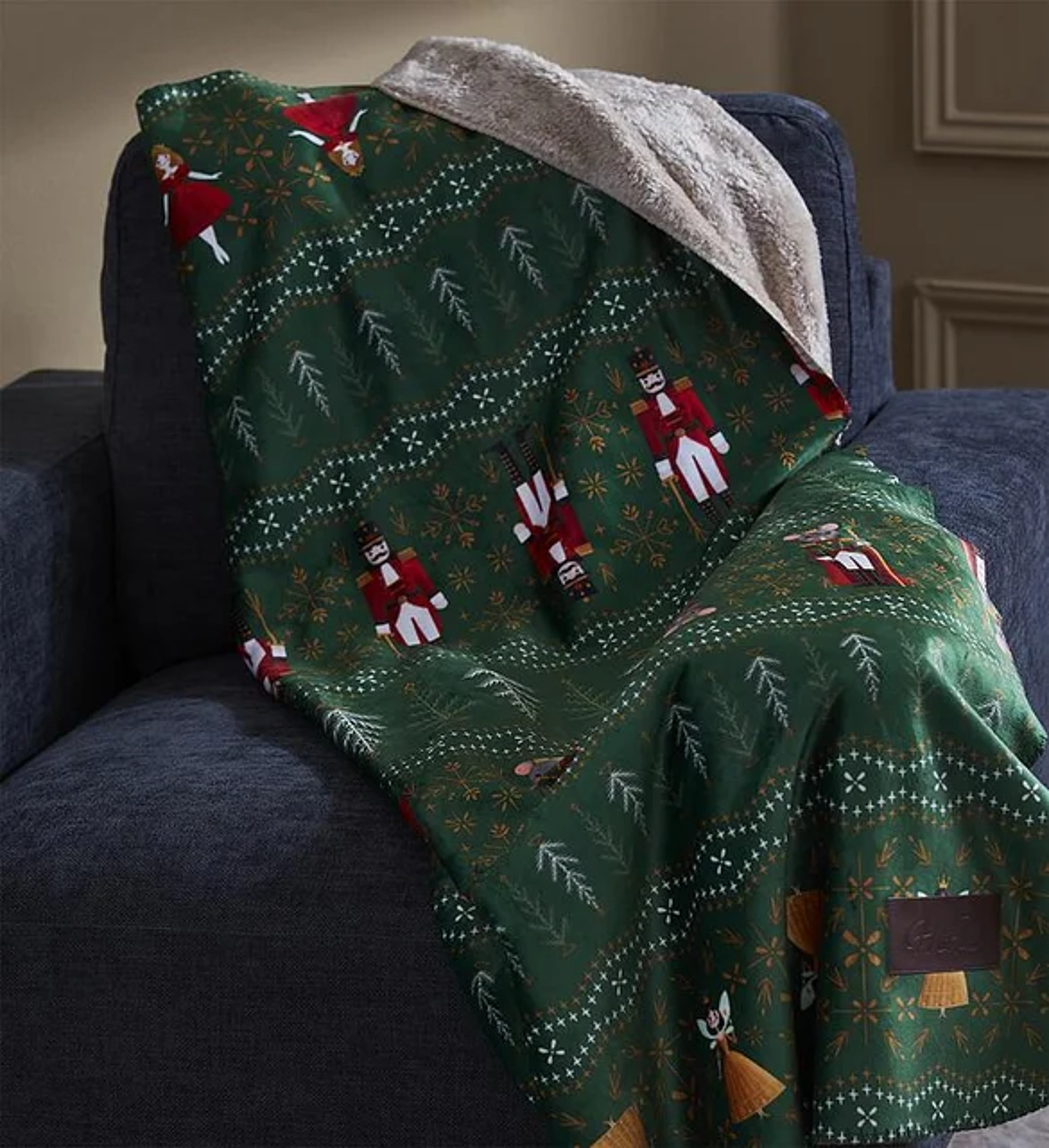 christmas decorations festive throw blanket sherpa lining