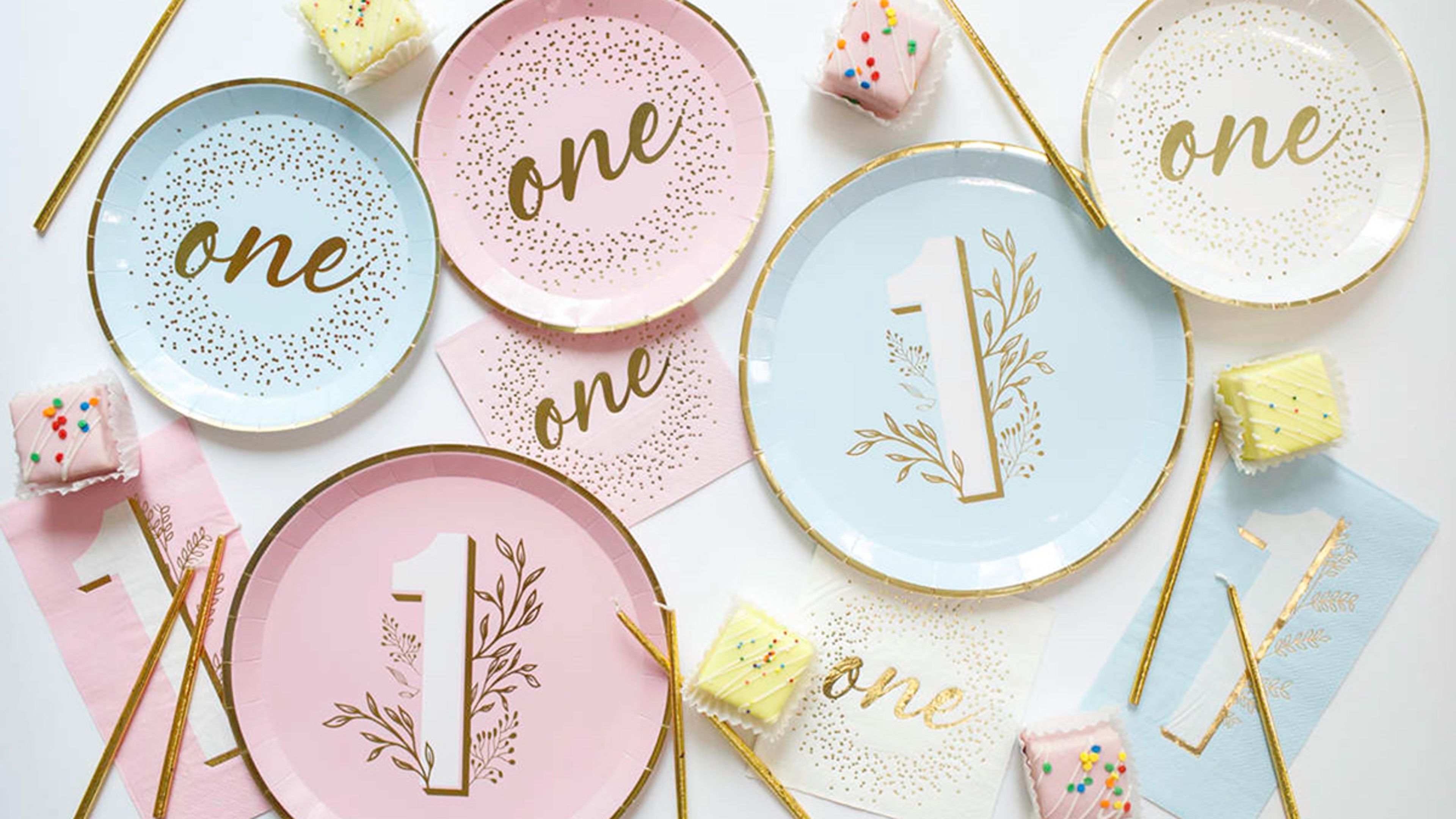 Paper plates for st birthday party.