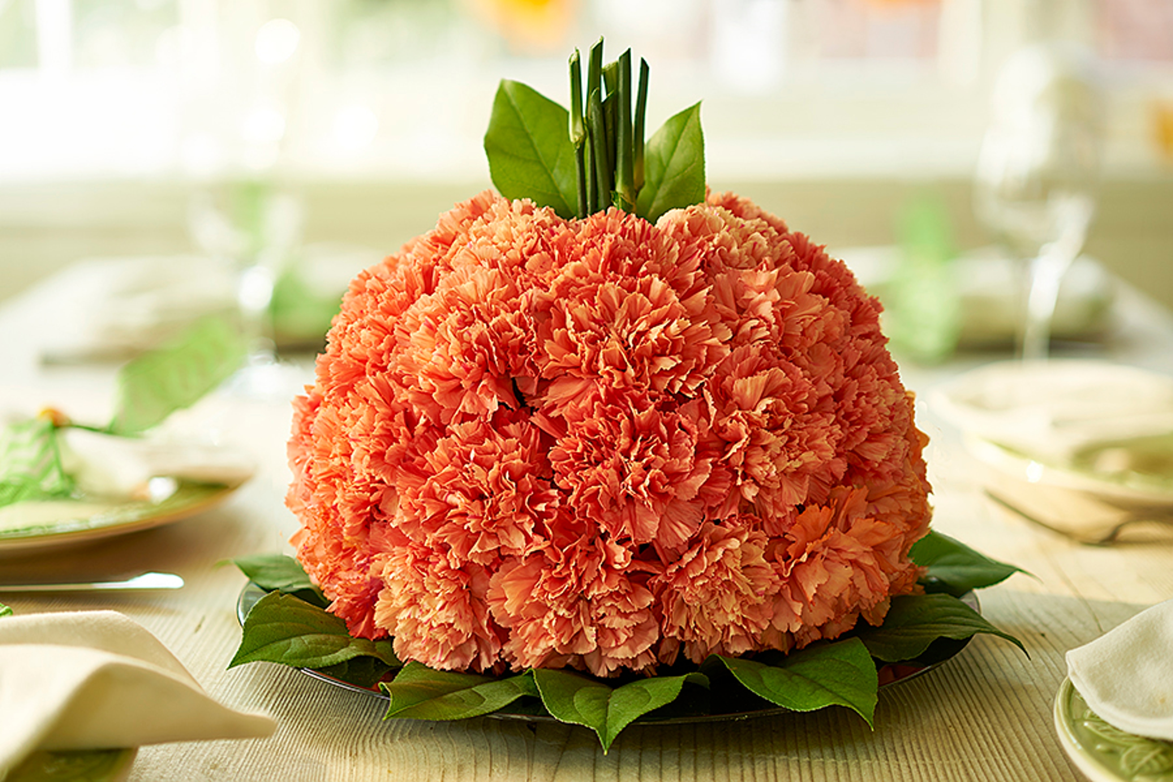 fall colors with pumpkin orange flowers