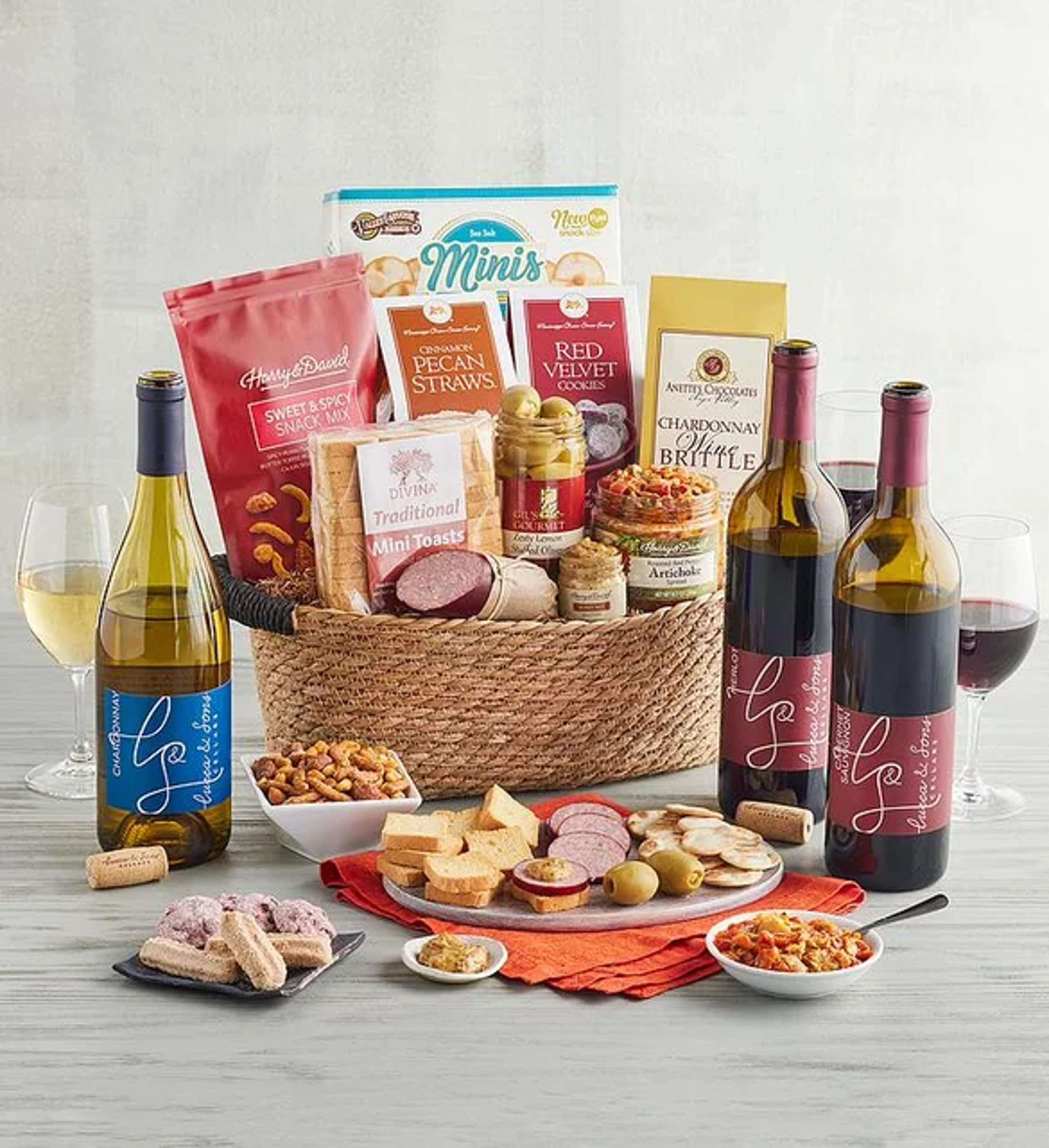 hostess gift ideas Deluxe Wine Lover's Gift Basket