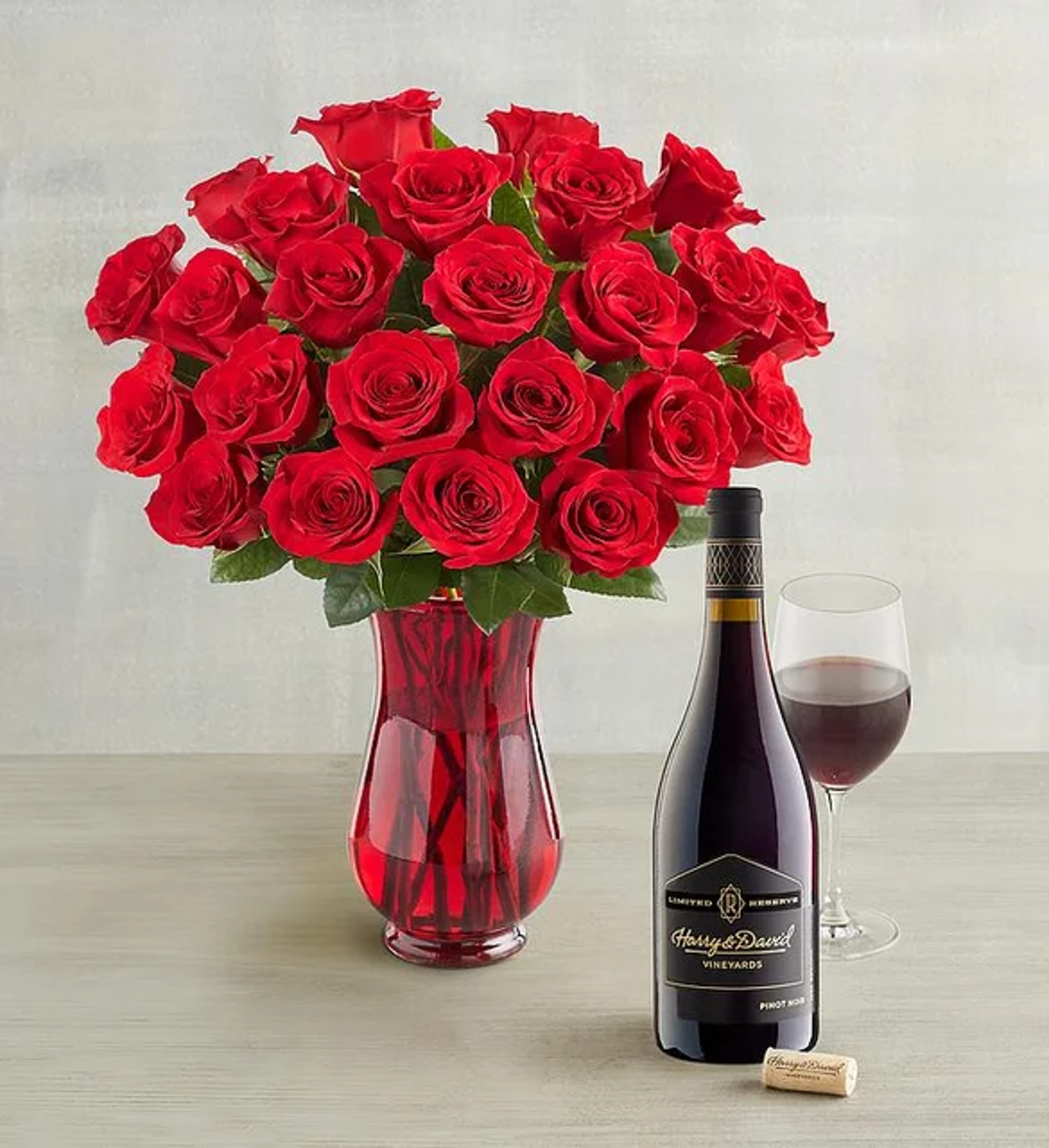 sweetest day gifts red roses bottle of wine