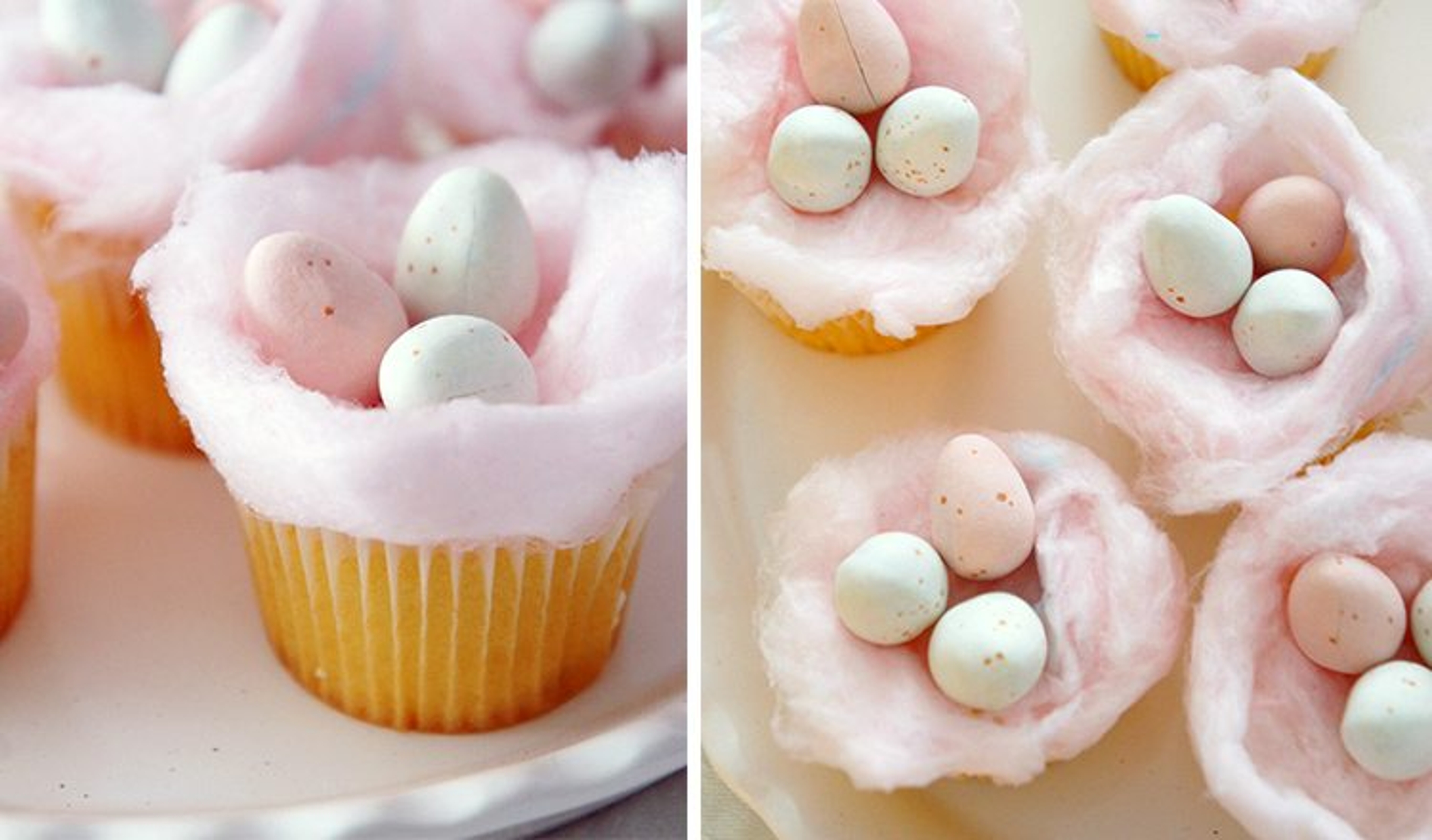 Vanilla Cotton Candy Easter Cupcakes