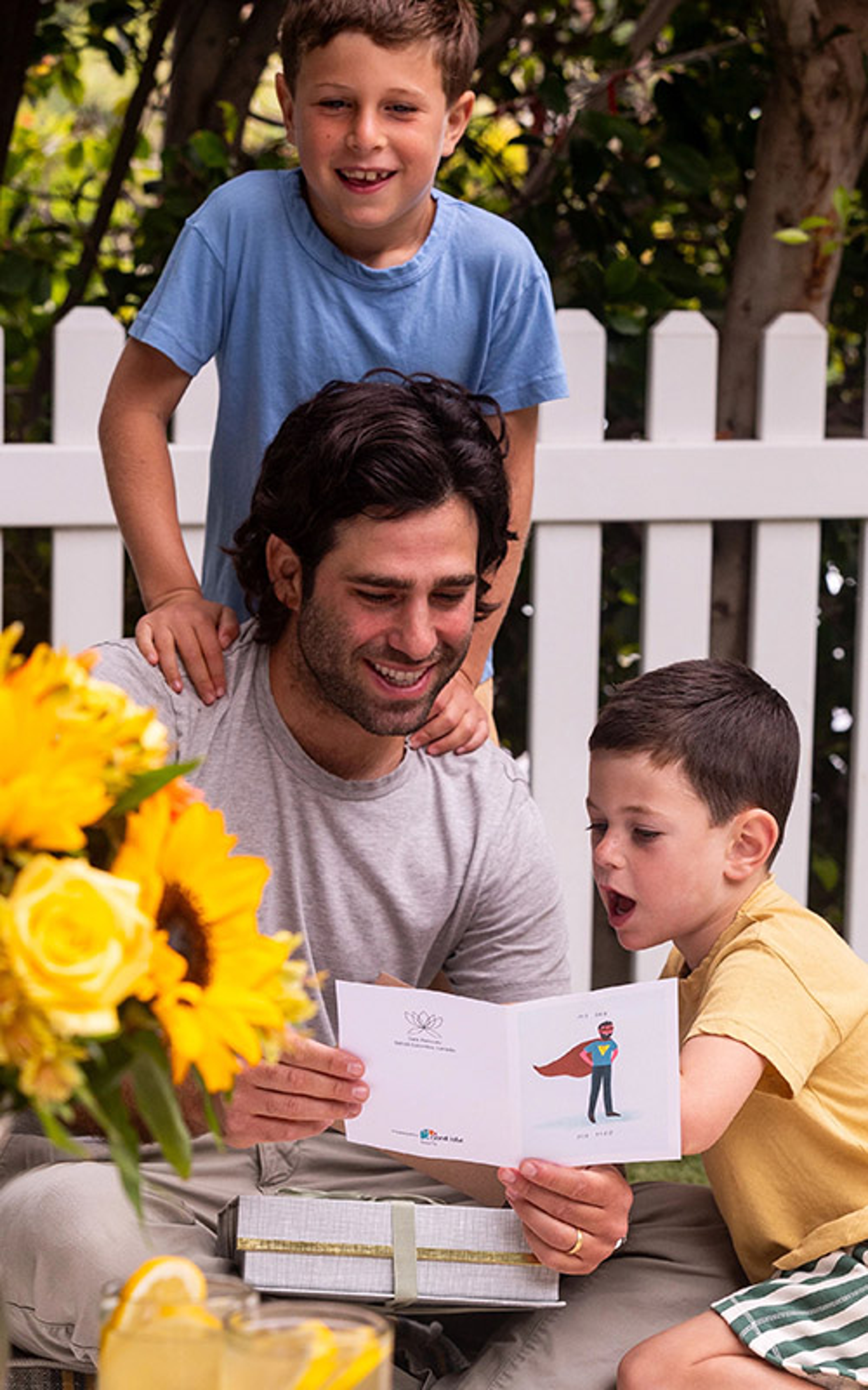 fathers day card messages dad wih sons