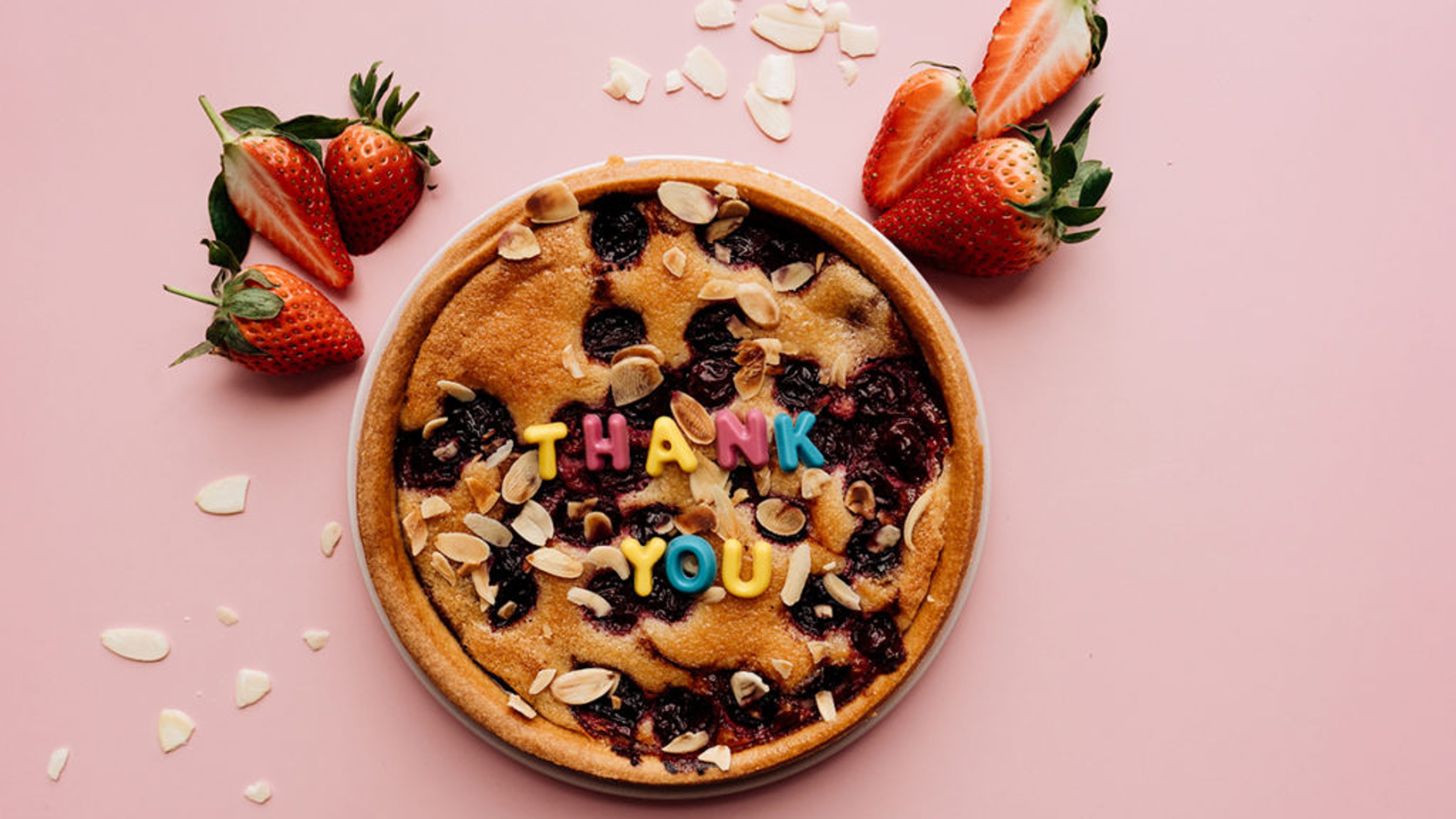 ways to show you care large cookie with thank you written on it