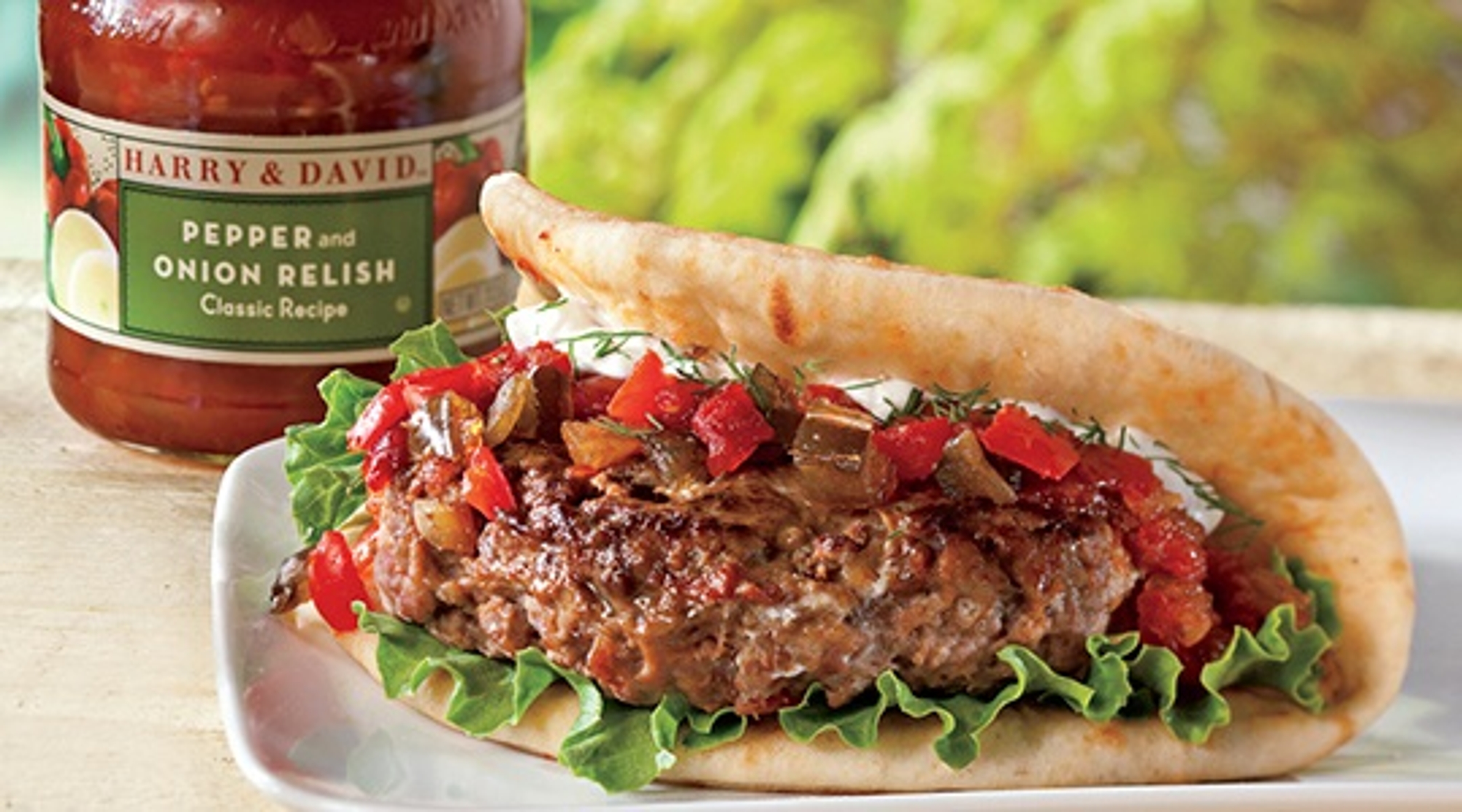 Lamb Burgers with Pepper and Onion Relish