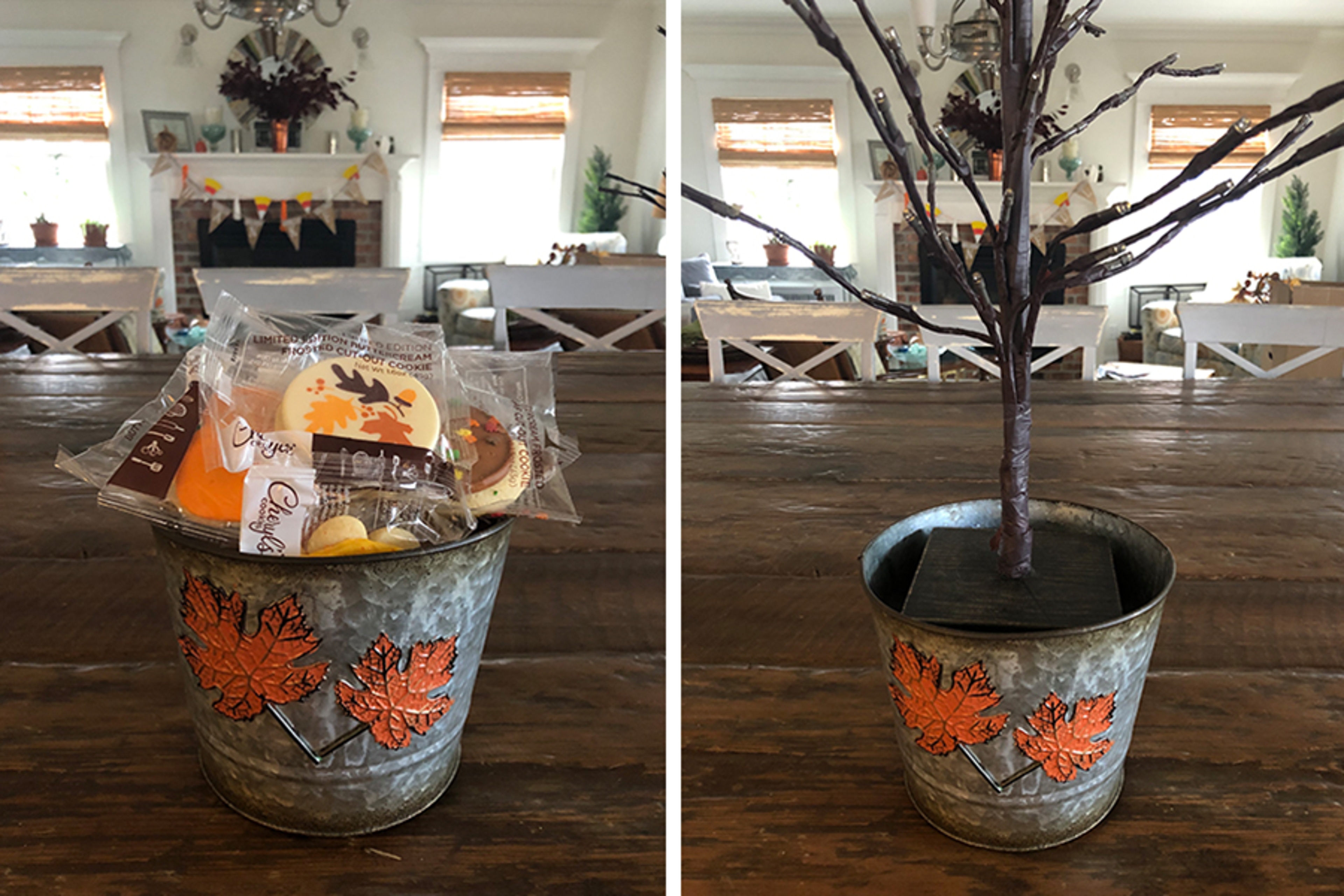 tree of gratitude in cookie tin