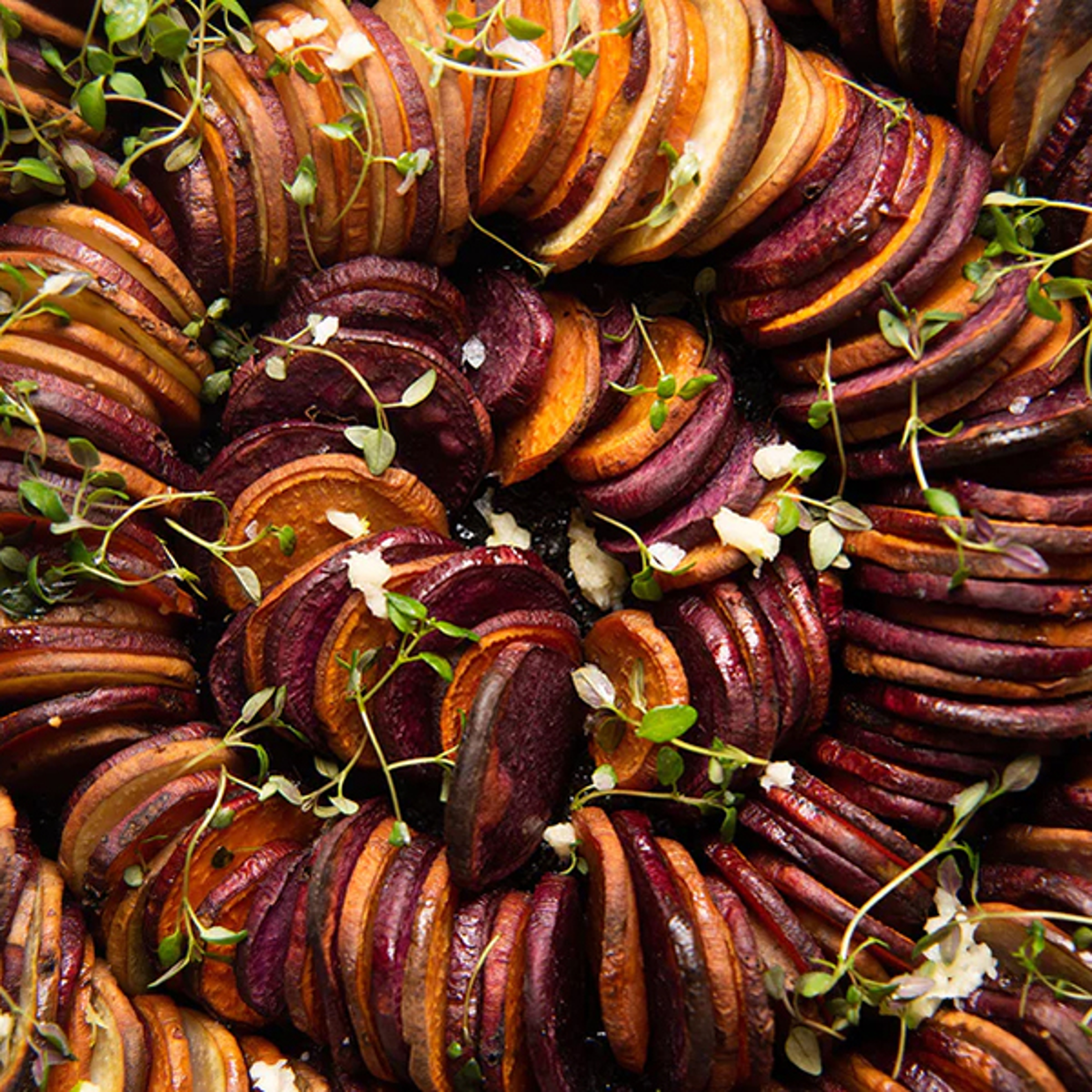 Closeup of a sweet potato bake.