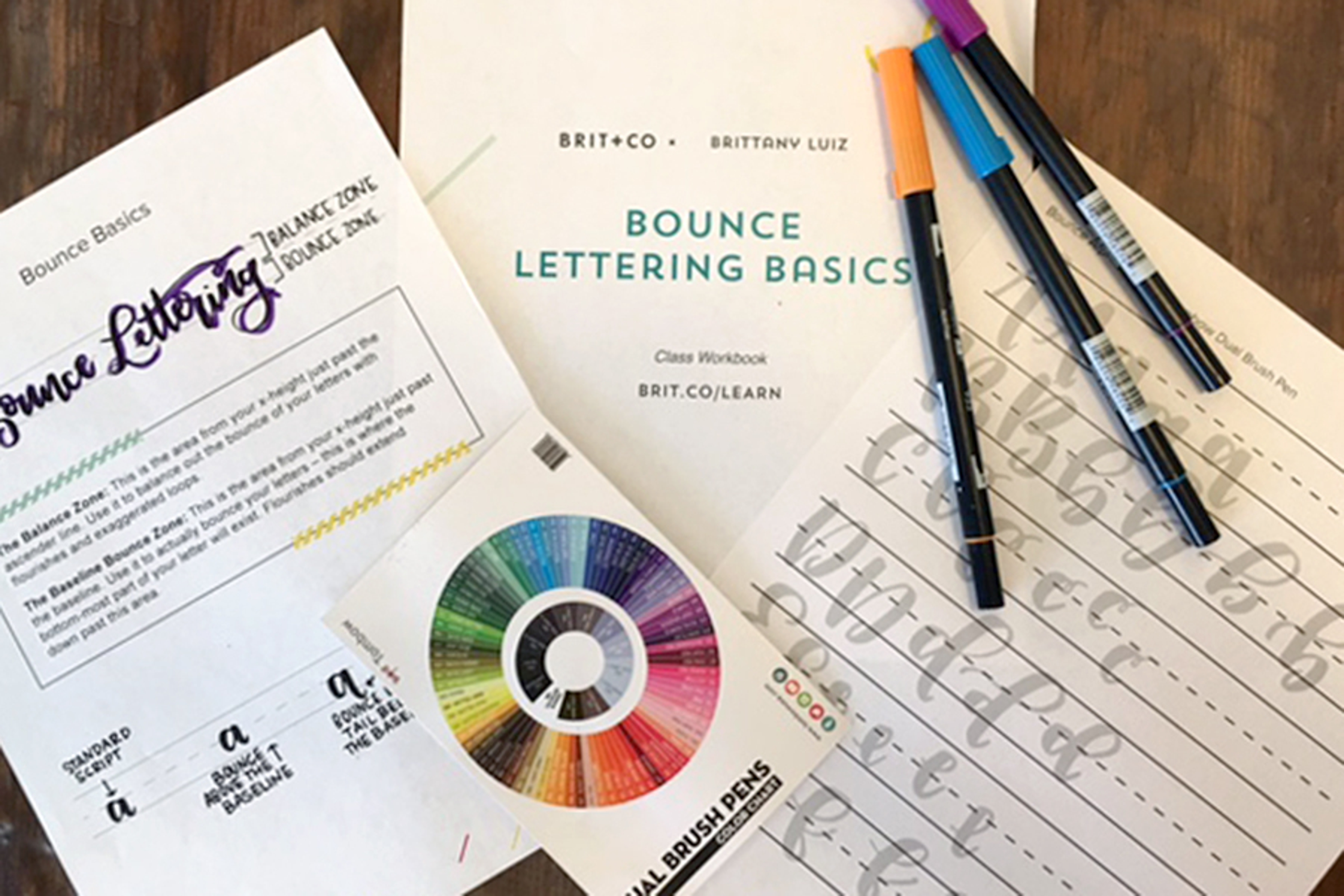 Bounce Lettering Class Materials