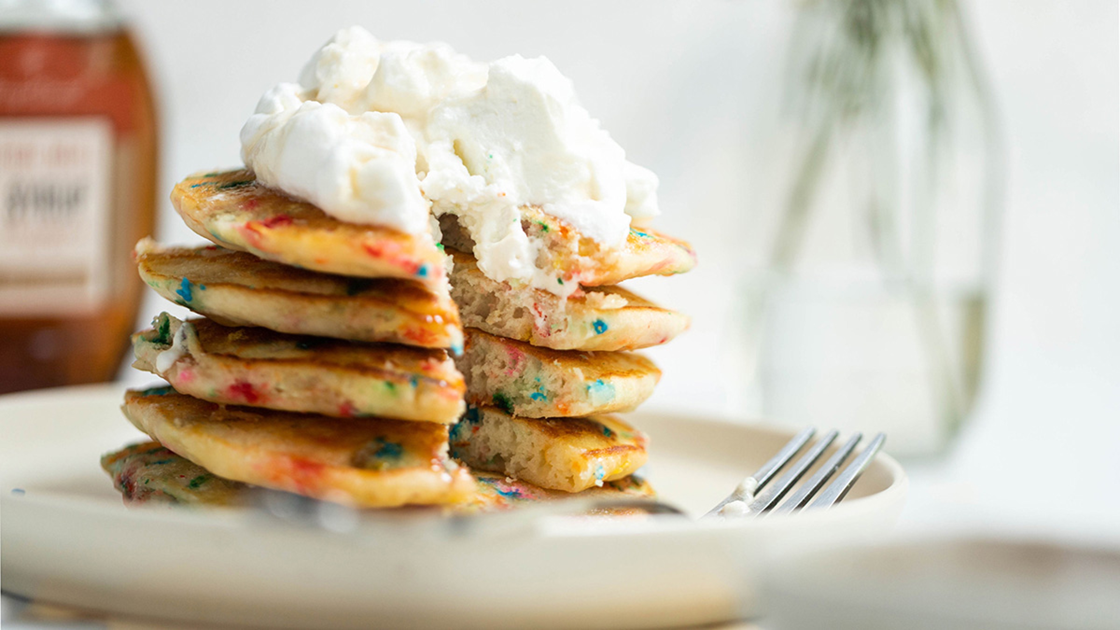 confetti pancakes closeup