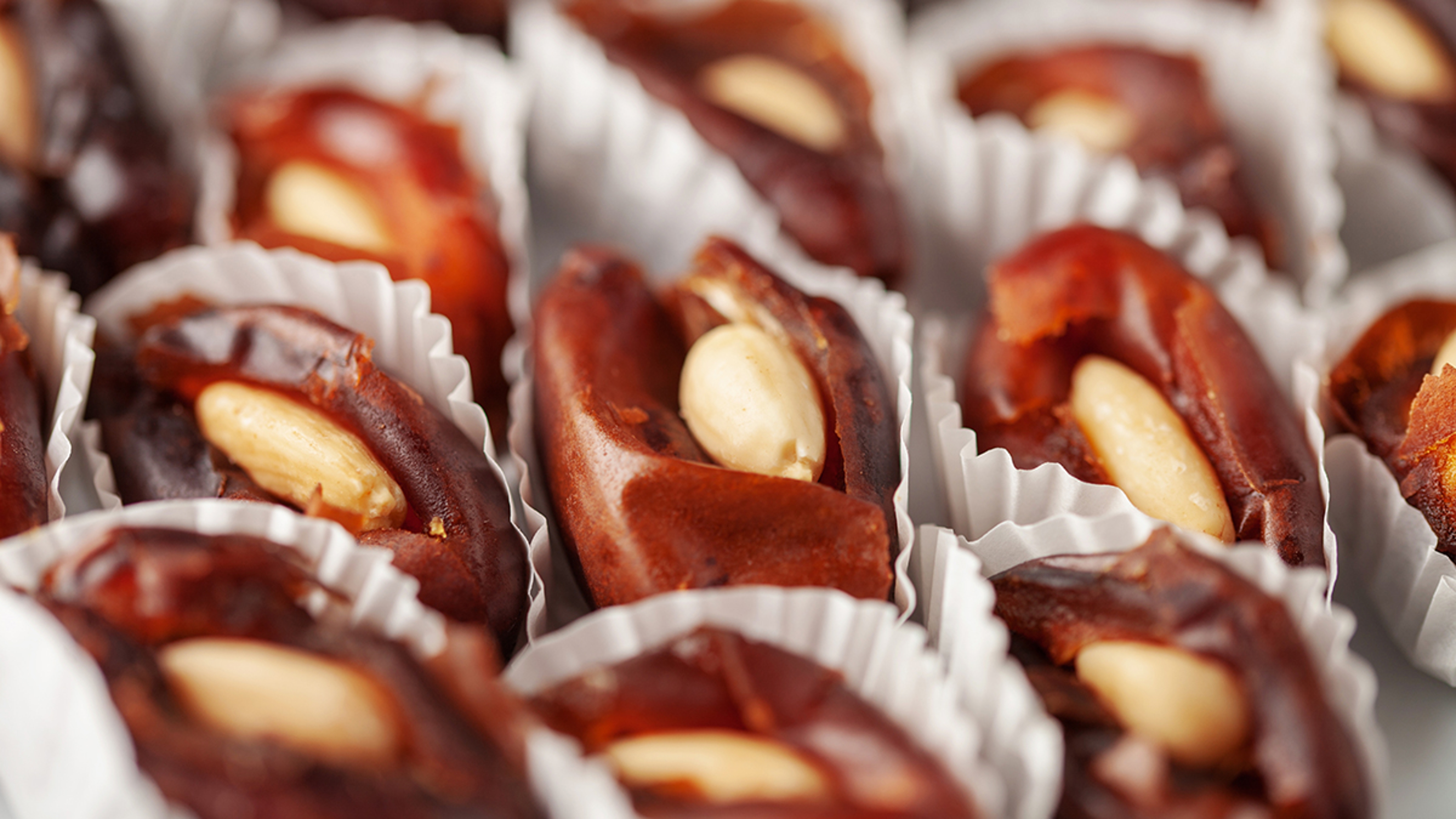 Arabian dried dates, stuffed white almond