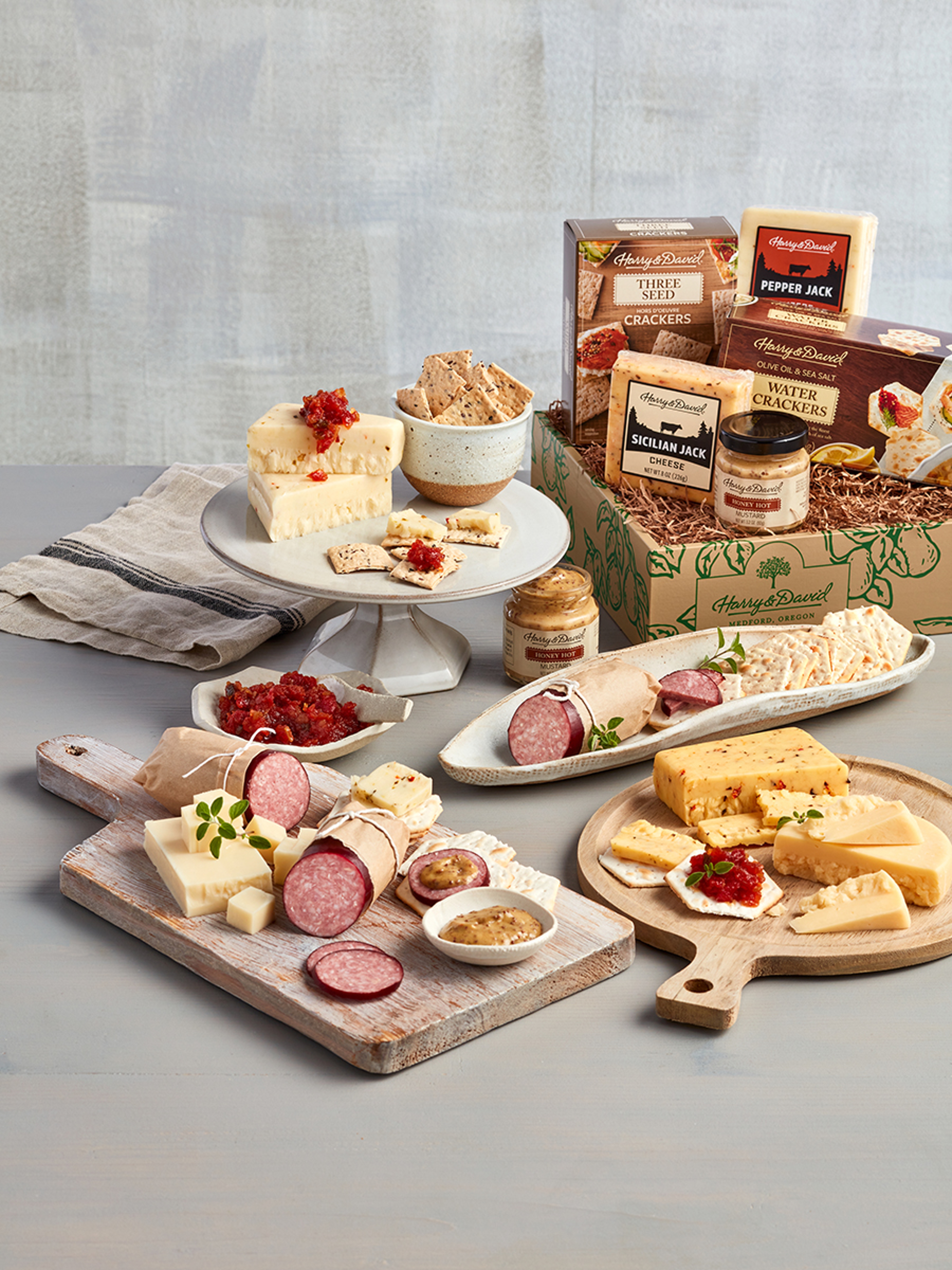 summer sausage vertical meat cheese box