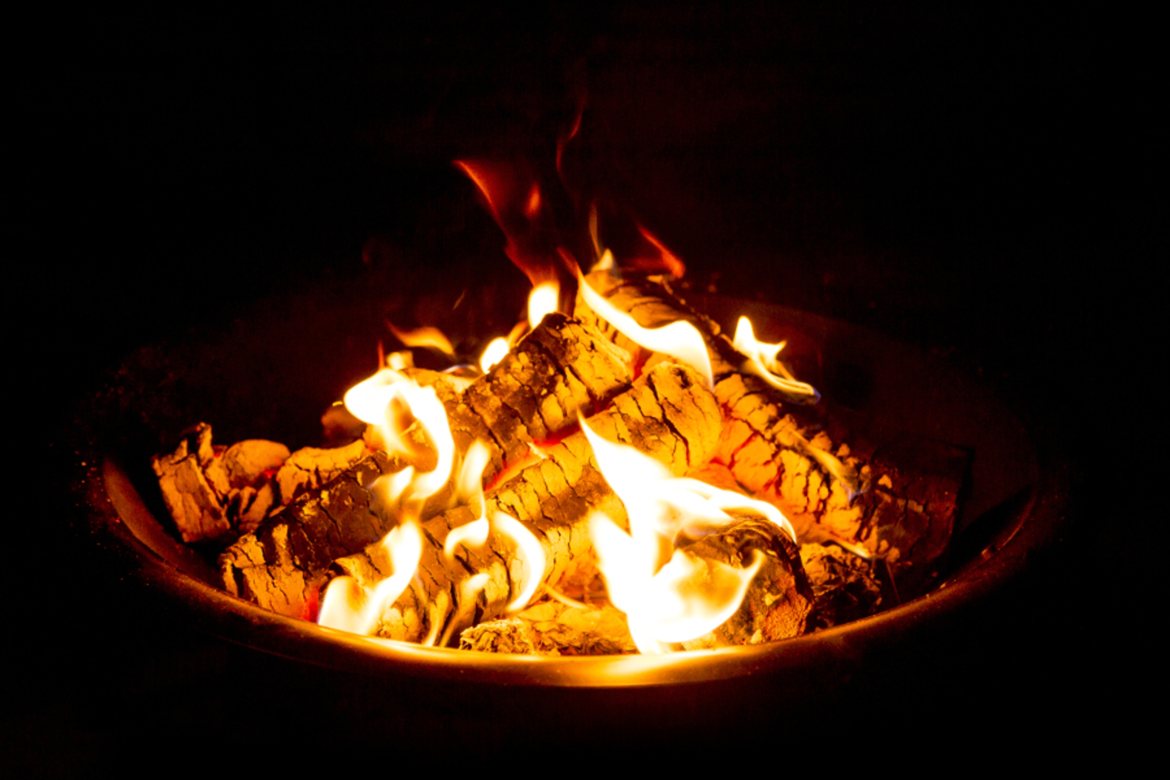 old christmas tree with fire pit