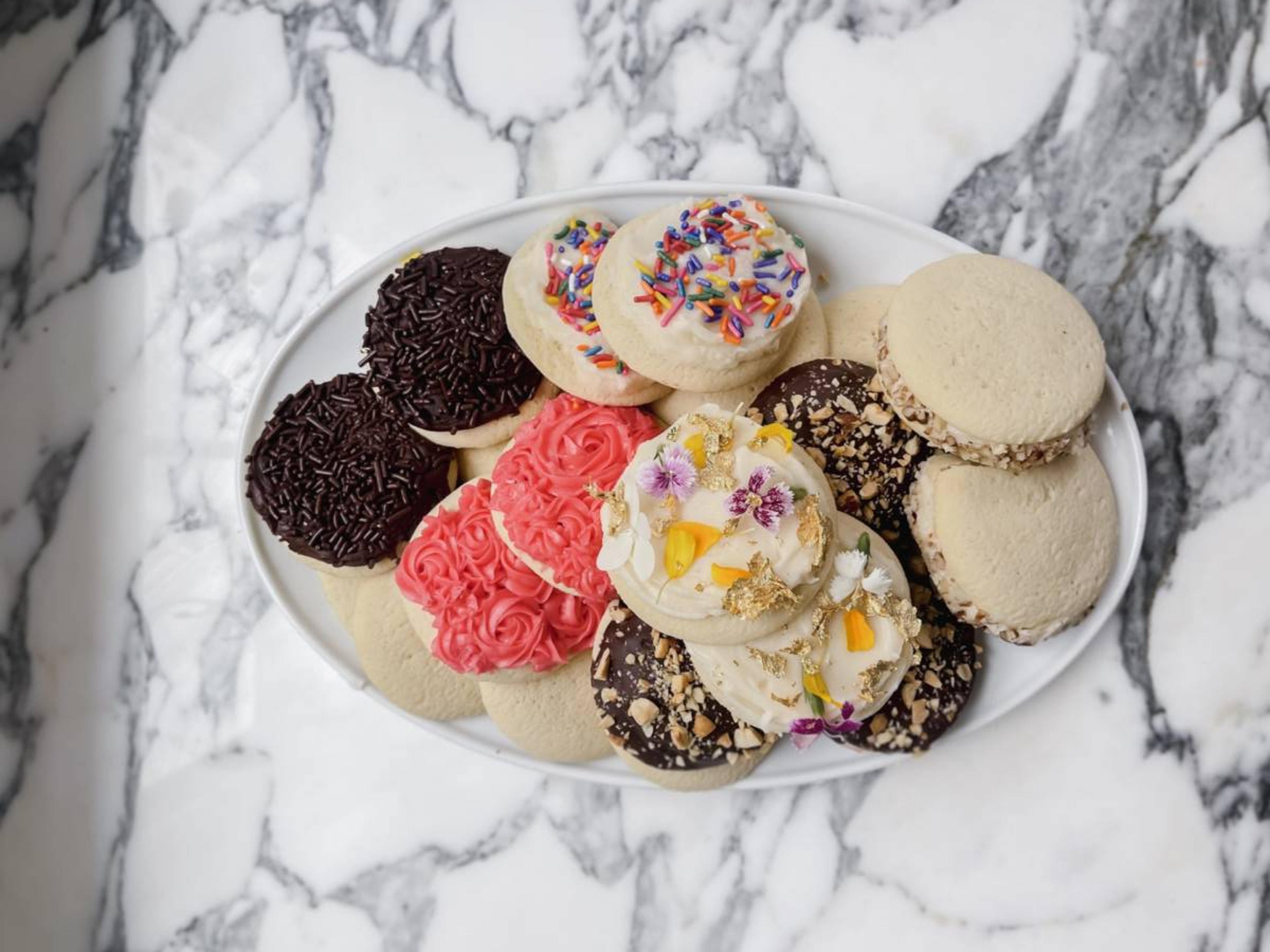 Photo of decorated cookies on a plate