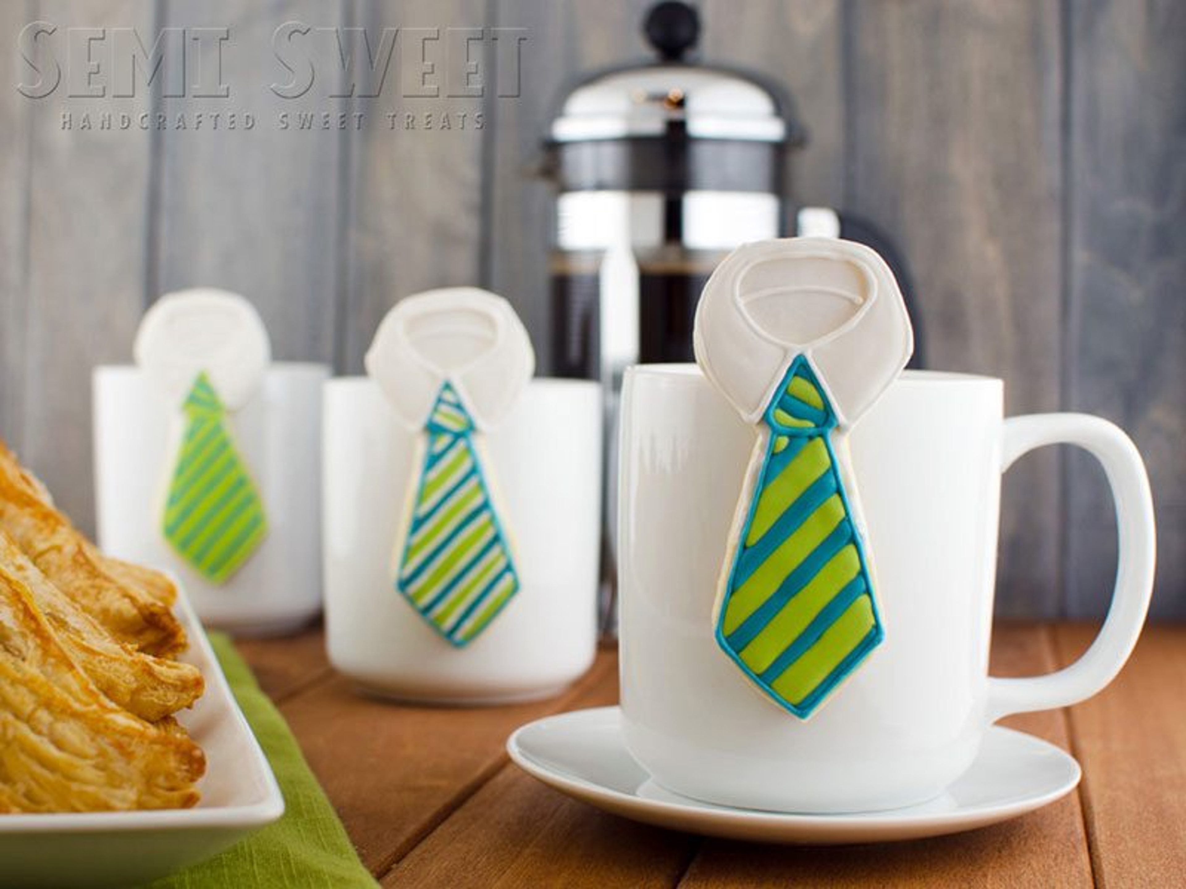 fathers day hanging mug neck tie cookies