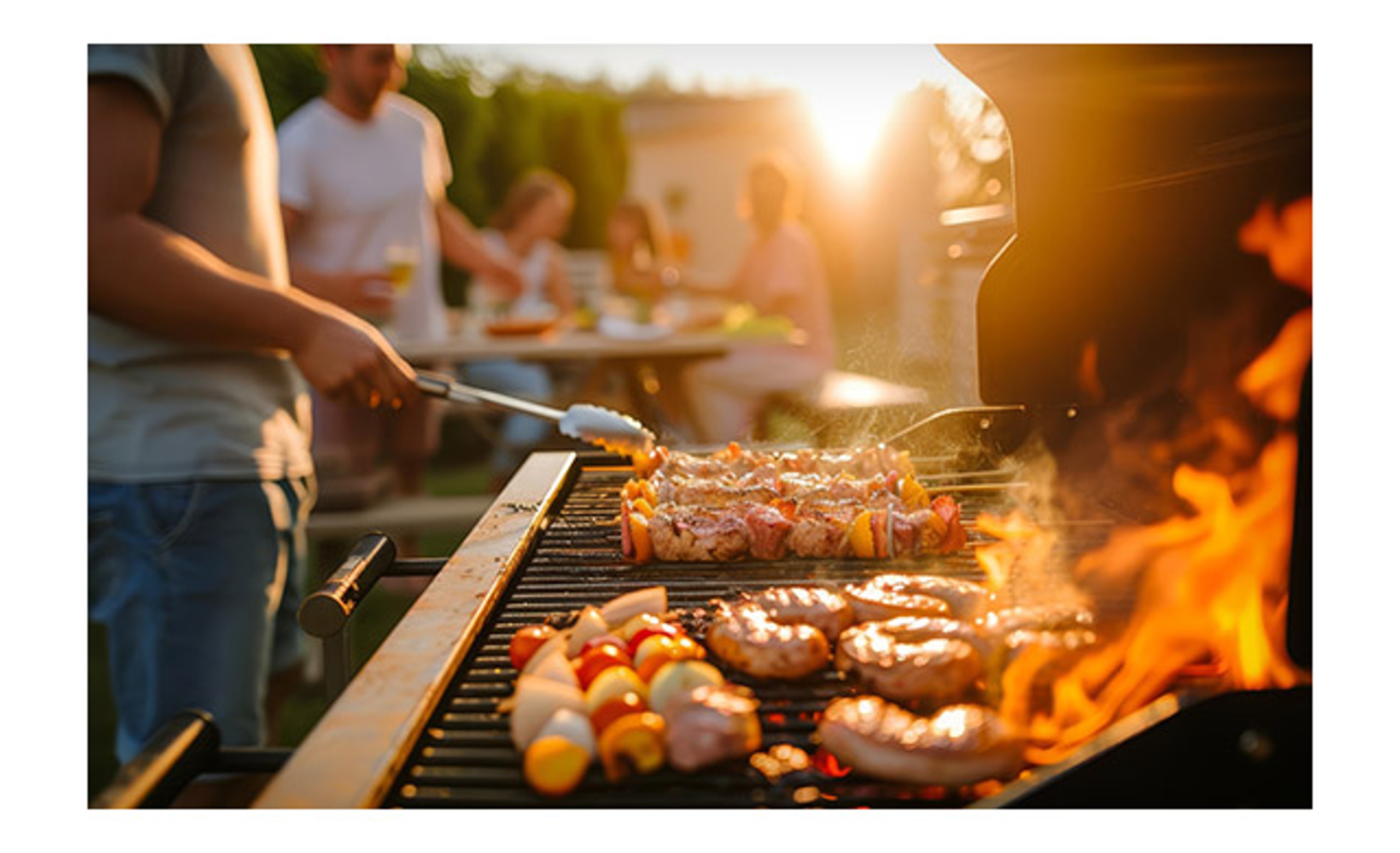 photo of summer food being grilled on a barbecue