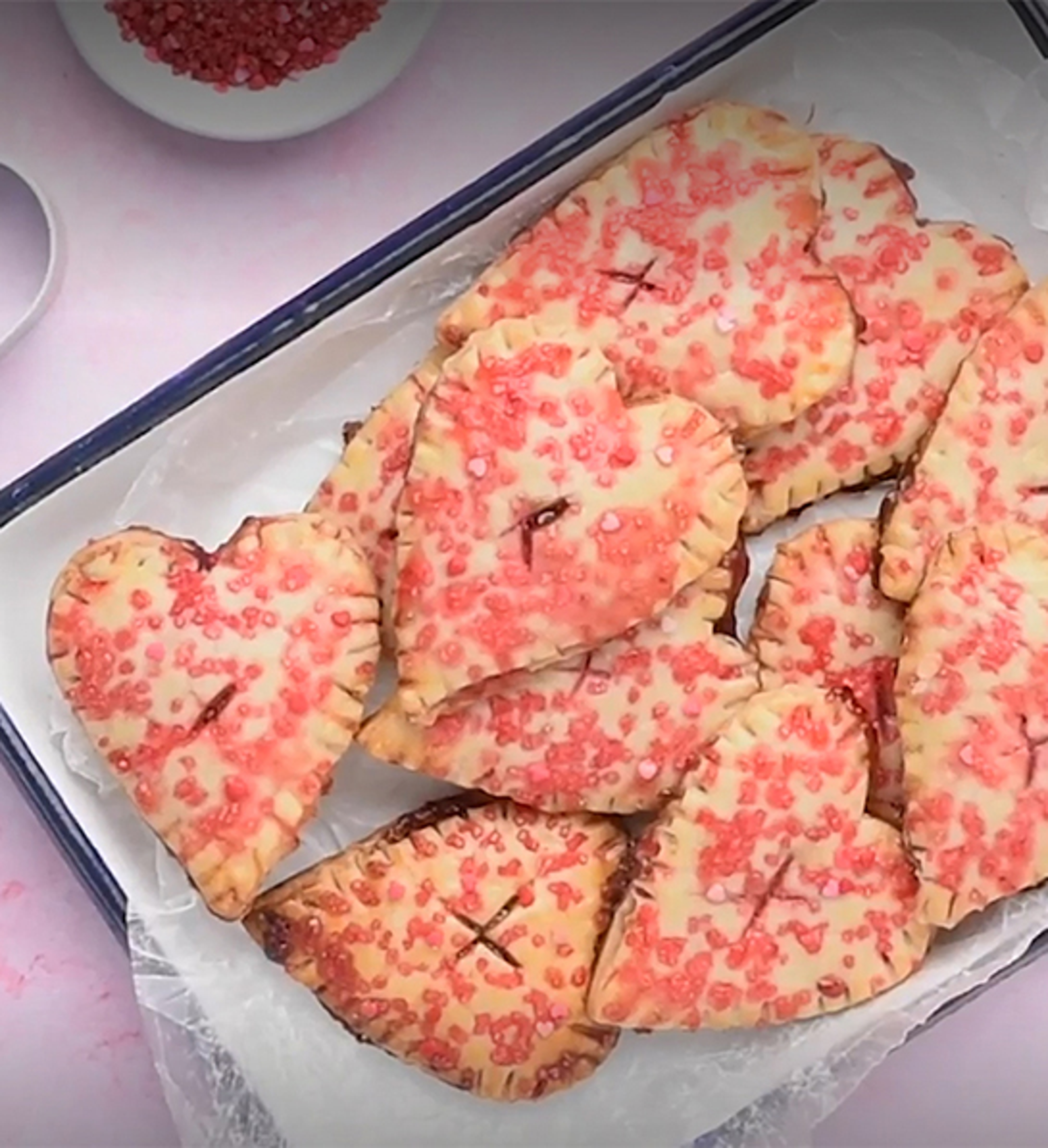 Plate of strawberry hand pies