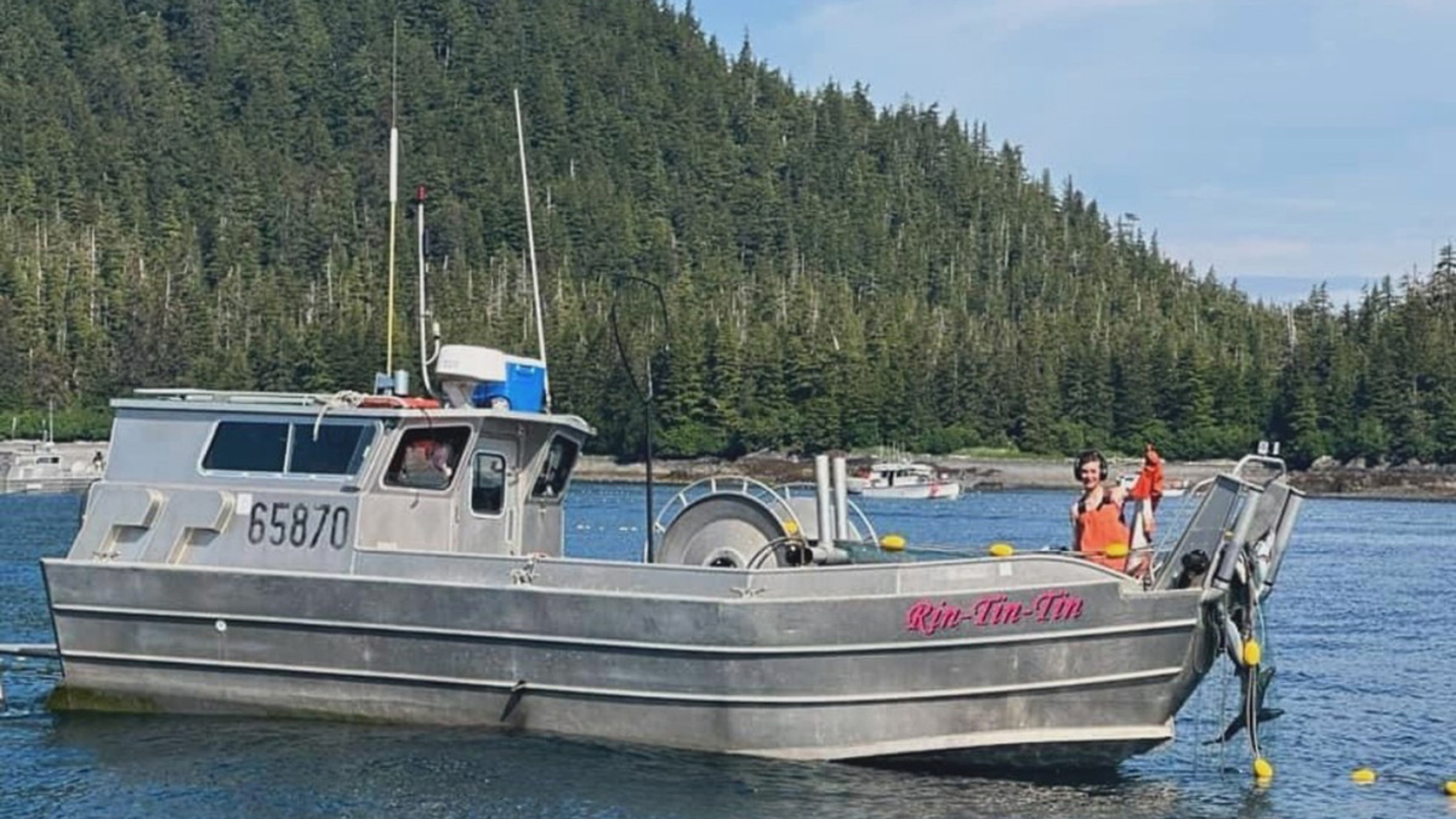 Kiley Burton on her boat, the Rin Tin Tin.