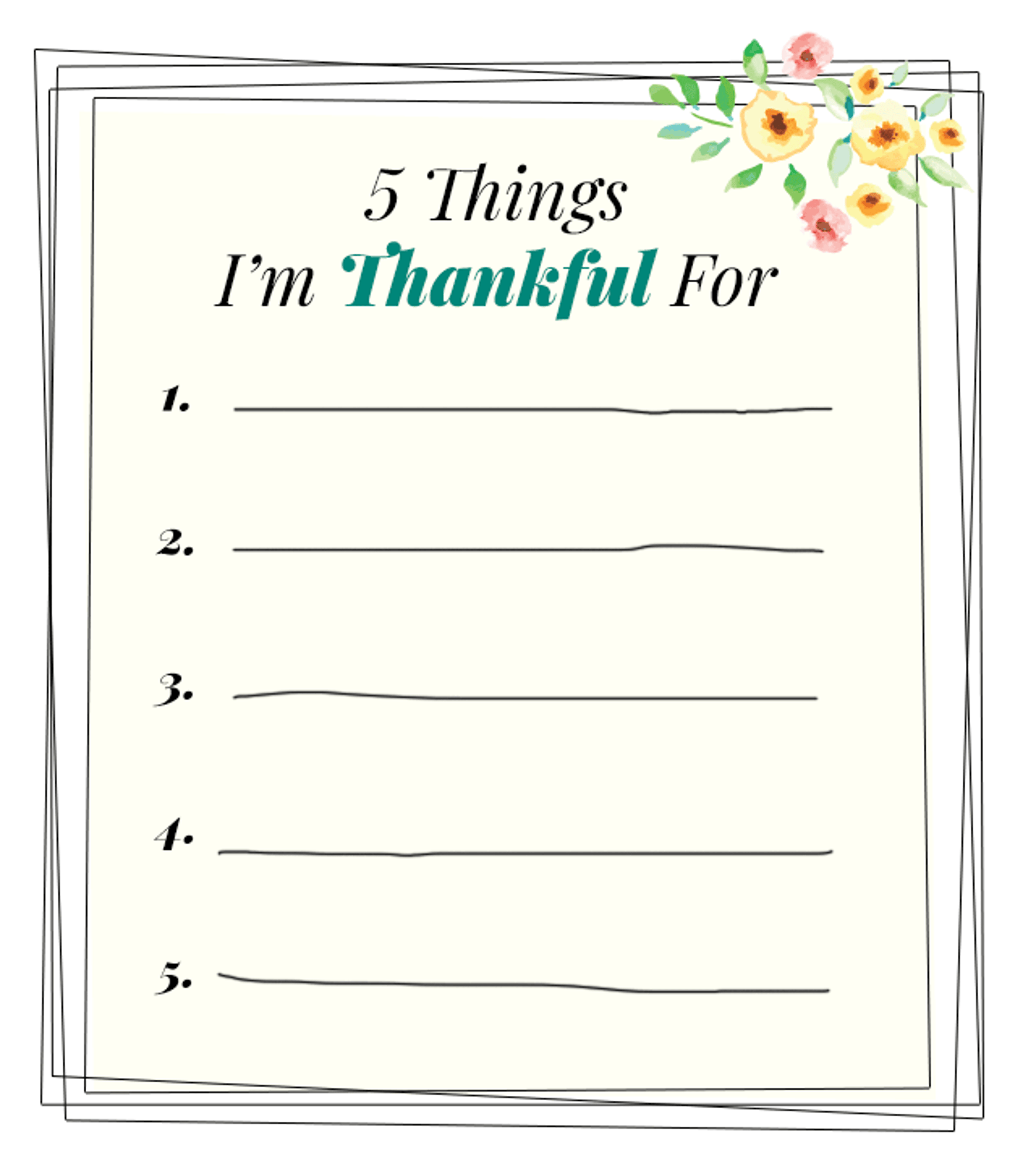 Five things im thankful for List